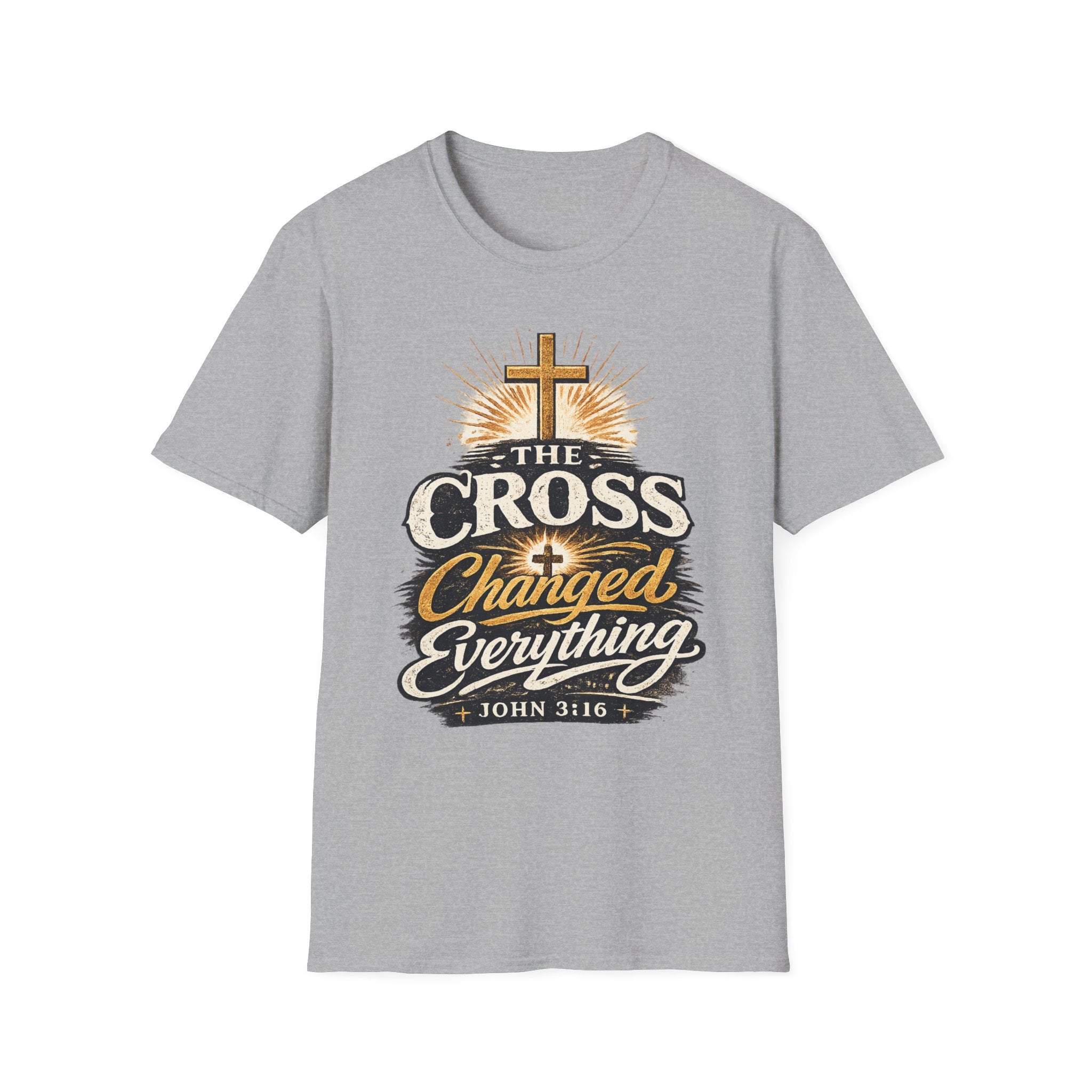 The Cross Changed Everything T‑Shirt — Christian Faith Graphic Tee (John 3:16)