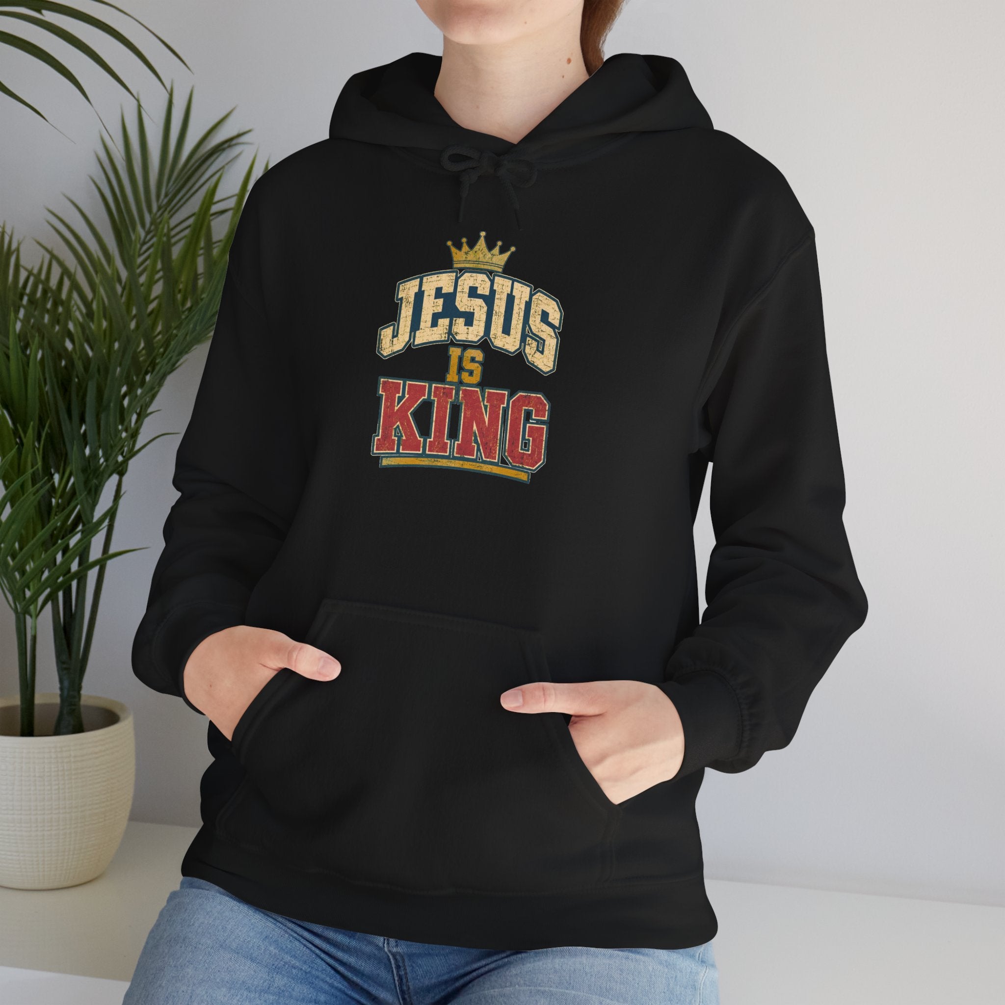 Jesus Is King Hoodie - Christian Faith Crown Sweatshirt