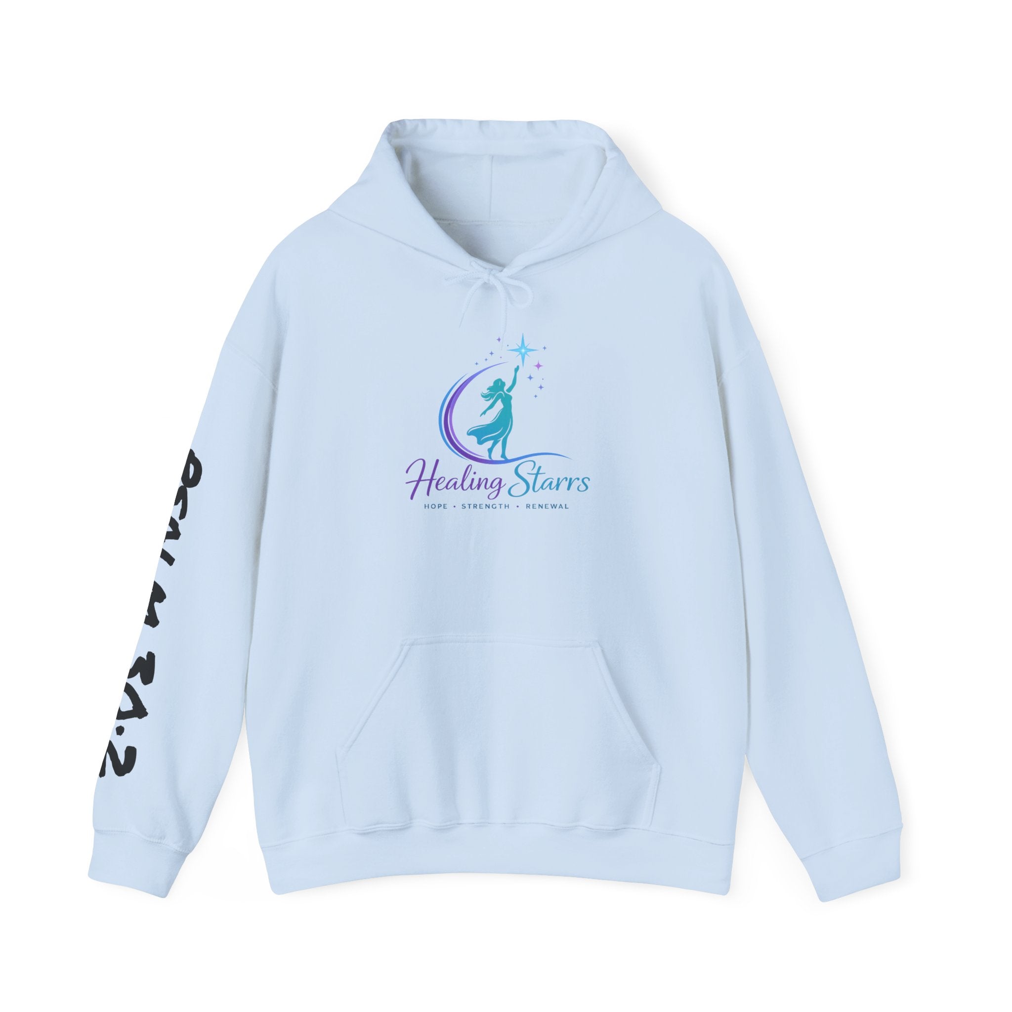 Hoodie — Healing Stars Logo with "Psalm 30:2" Sleeve Faith Pullover