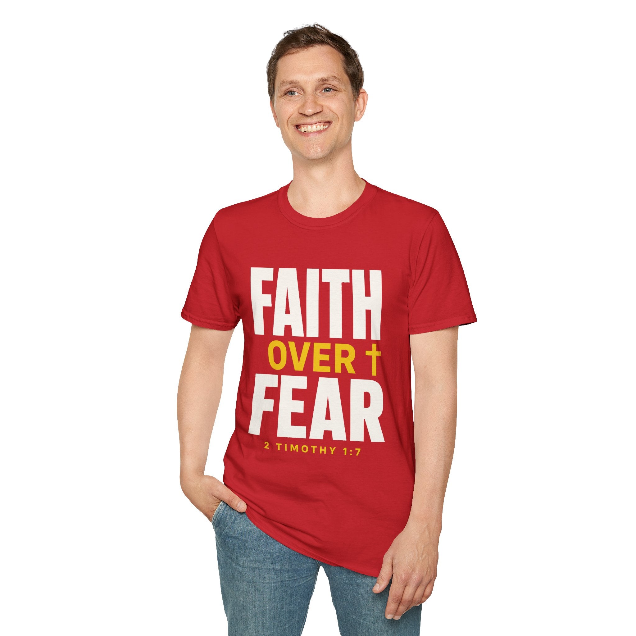Faith Over Fear T-Shirt — Christian Inspirational Tee (2 Timothy 1:7)