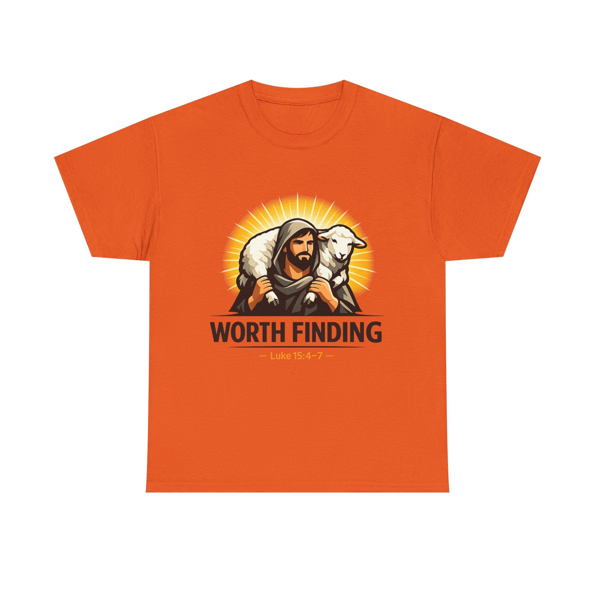 Christian 'Worth Finding' Tee – Good Shepherd Lamb Design (Luke 19:10)