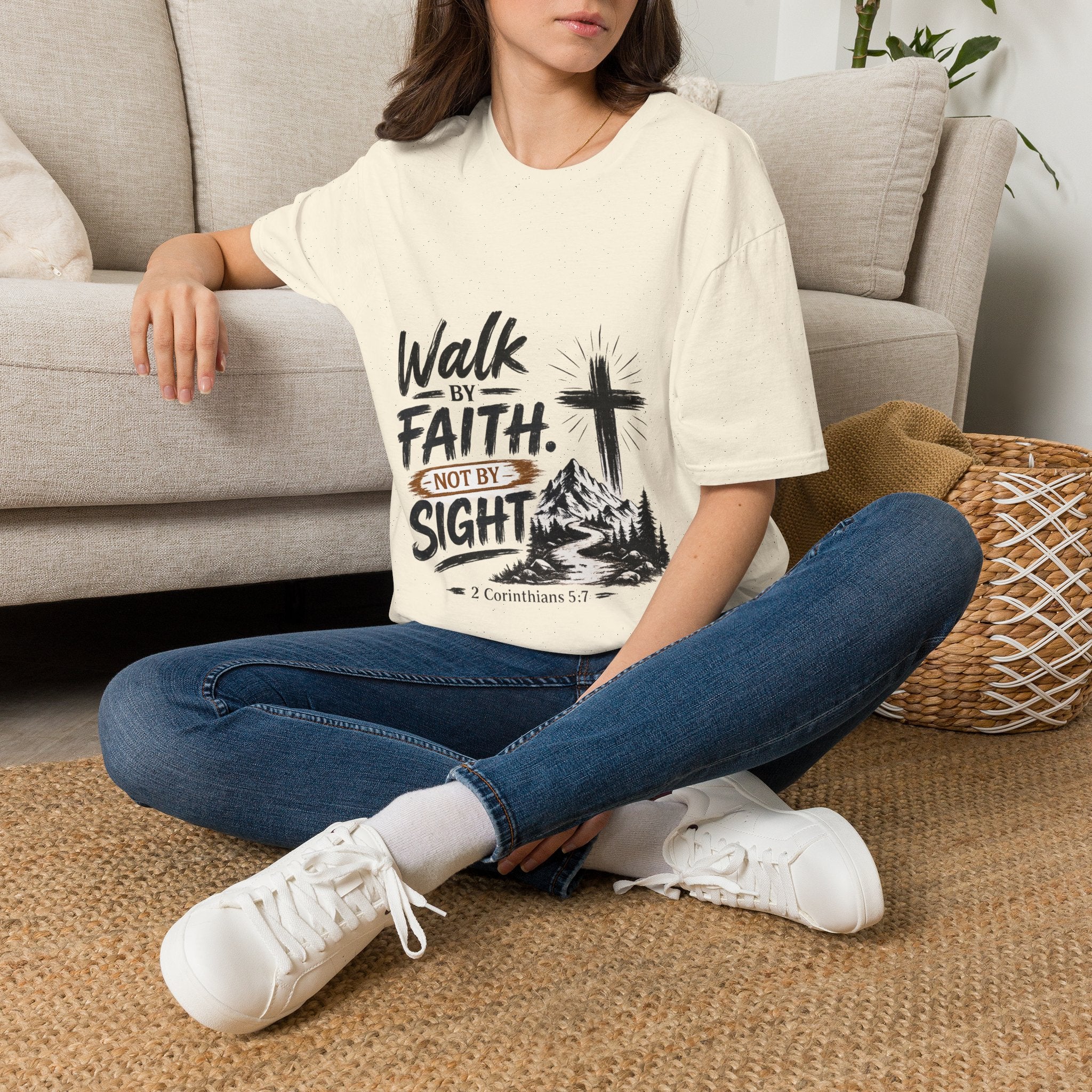 Faith T-Shirt — "Walk by Faith, Not by Sight" Christian Graphic Tee
