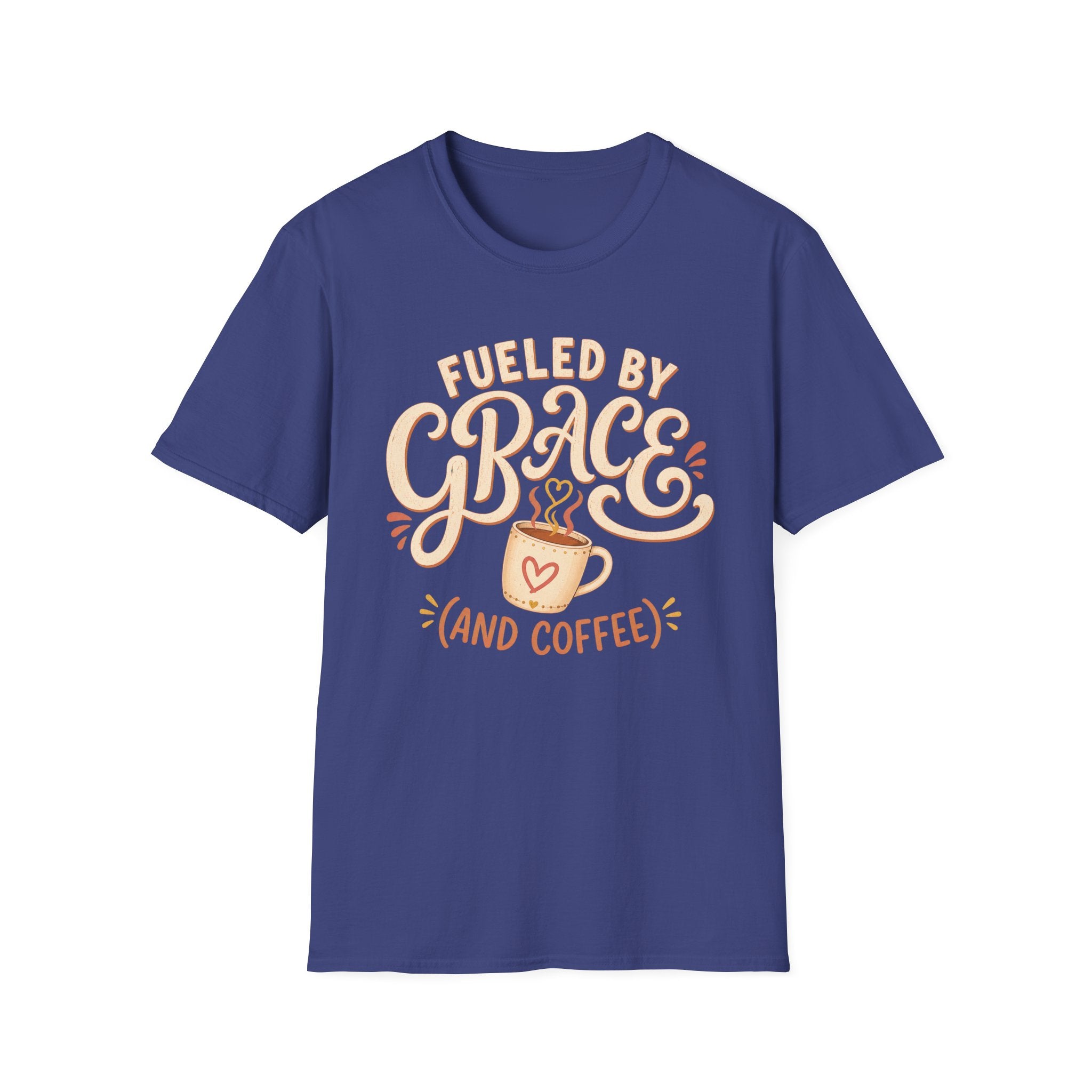 Fueled by Grace and Coffee T-Shirt — Inspirational Christian Coffee Tee