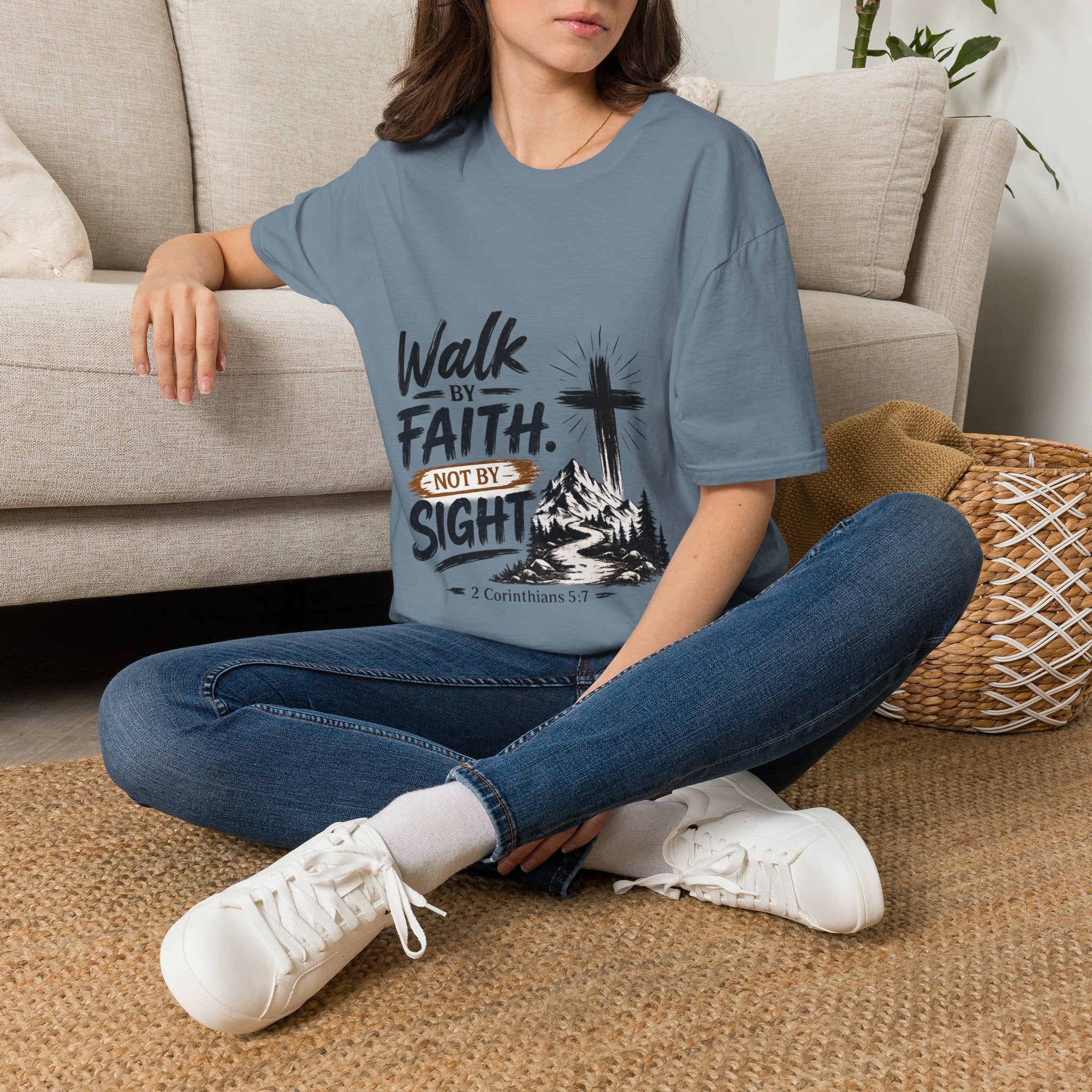 Faith T-Shirt — "Walk by Faith, Not by Sight" Christian Graphic Tee