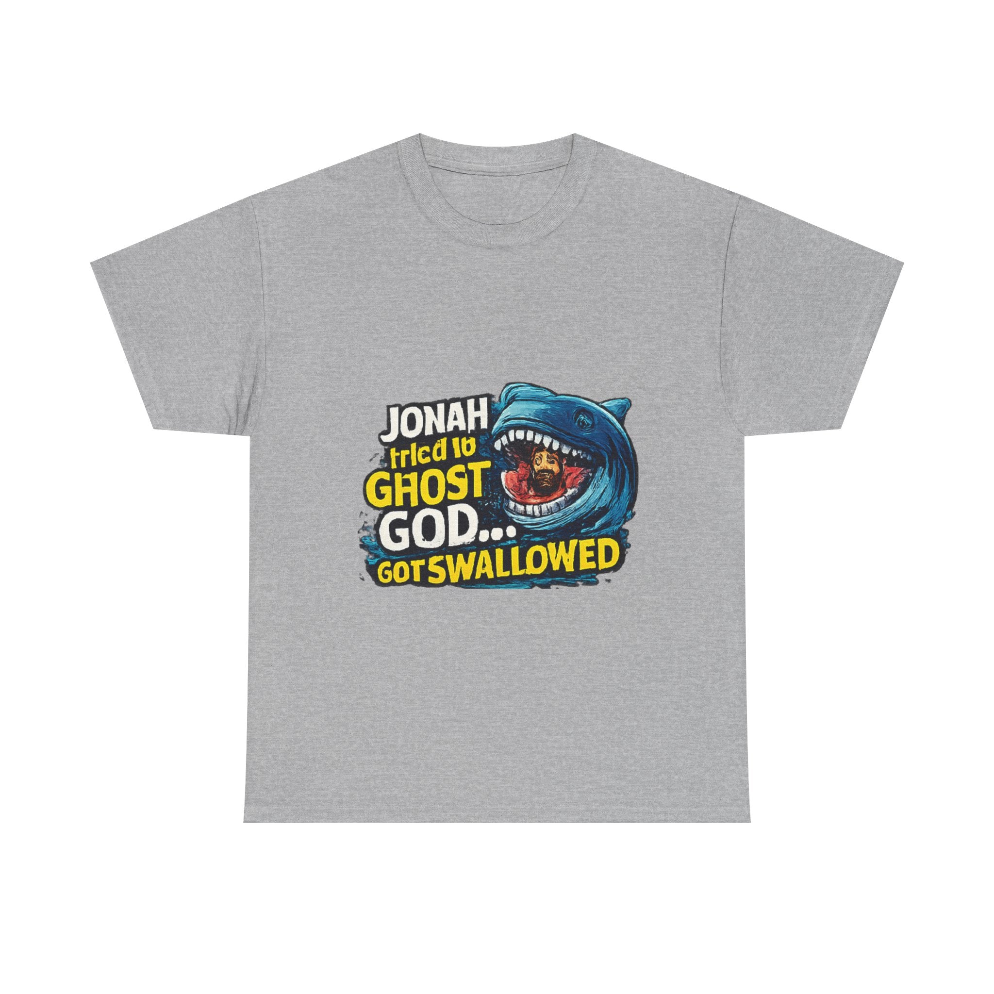 Jonah and the Whale Graphic Tee — "Jonah Tried to Ghost God... Got Swallowed"