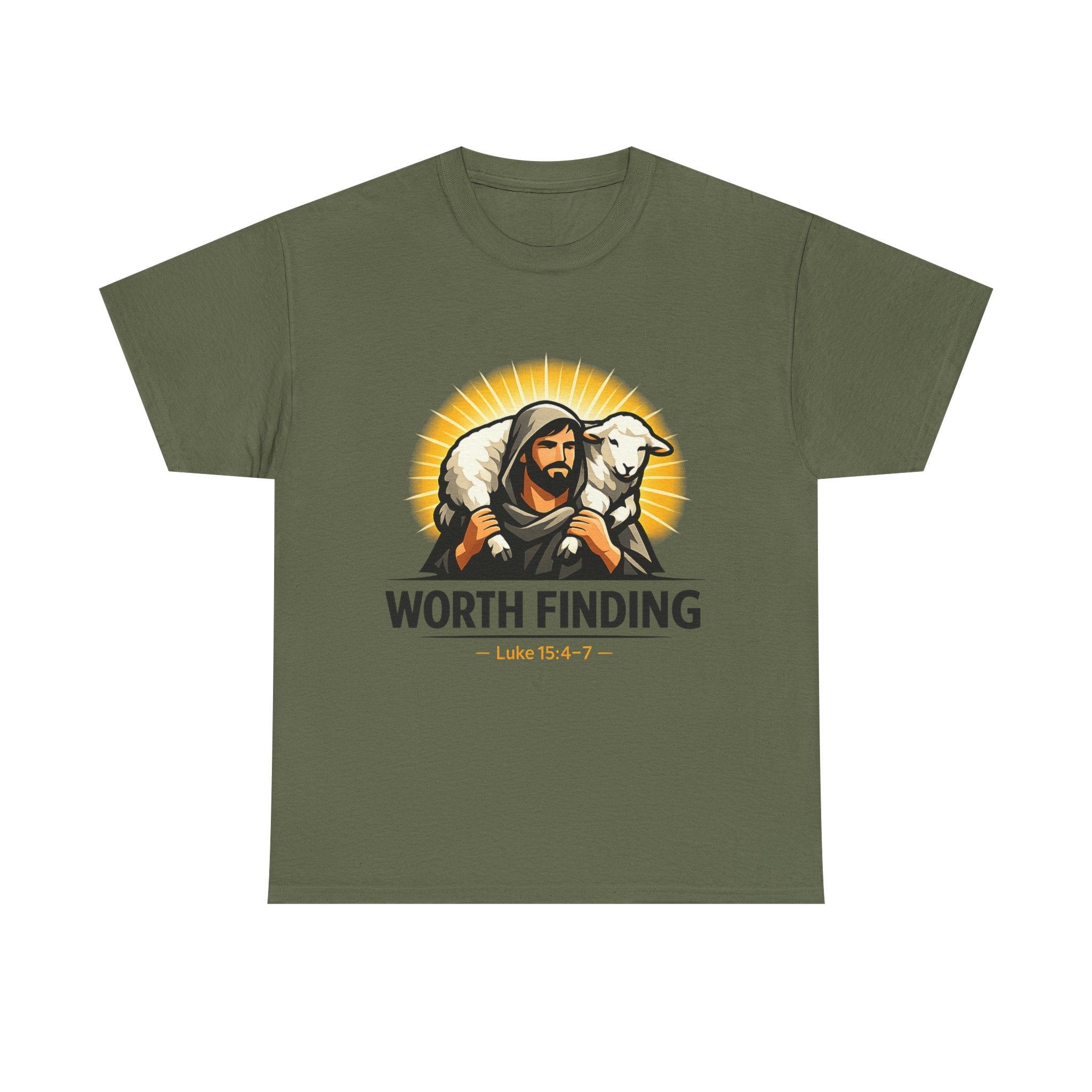Christian 'Worth Finding' Tee – Good Shepherd Lamb Design (Luke 19:10)