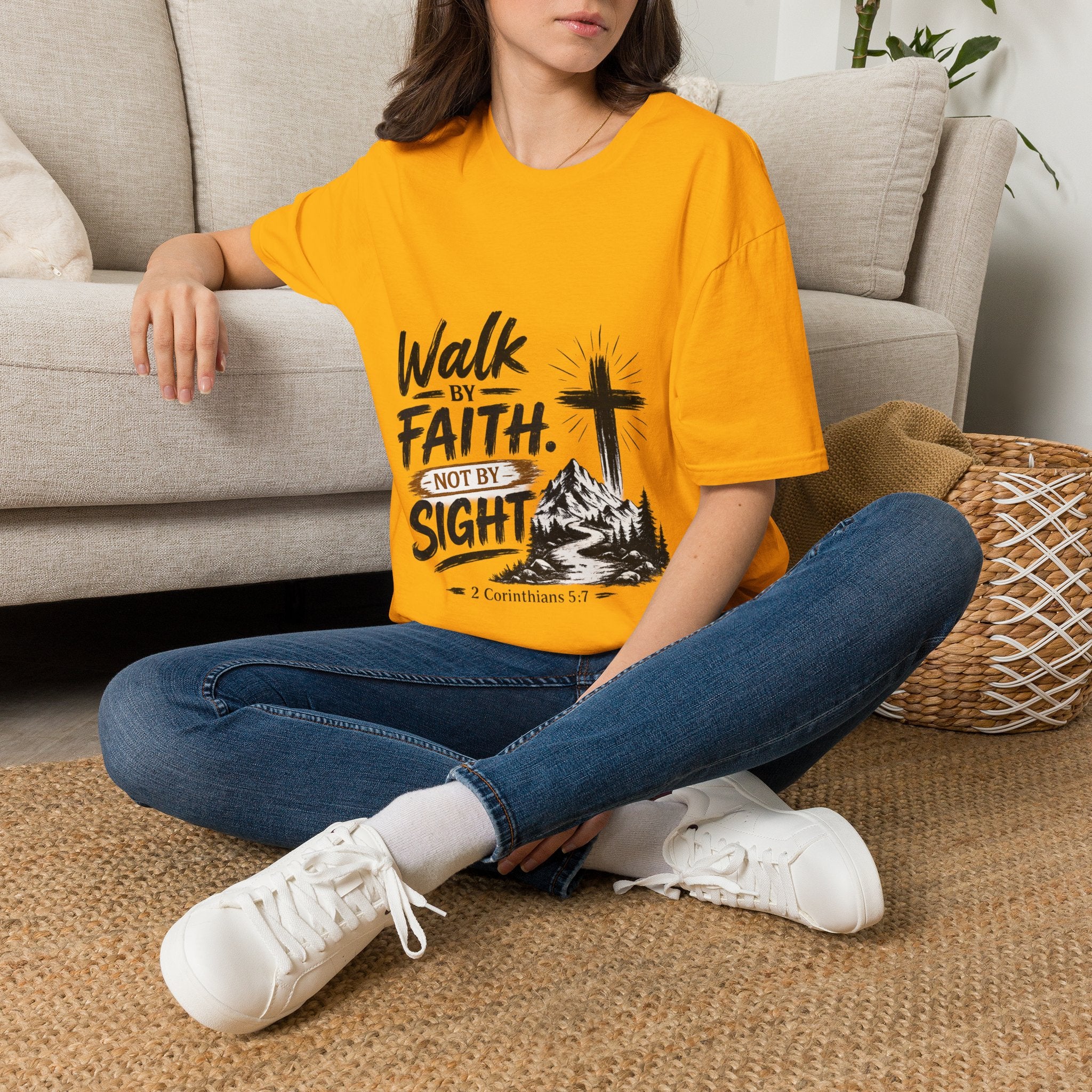 Faith T-Shirt — "Walk by Faith, Not by Sight" Christian Graphic Tee
