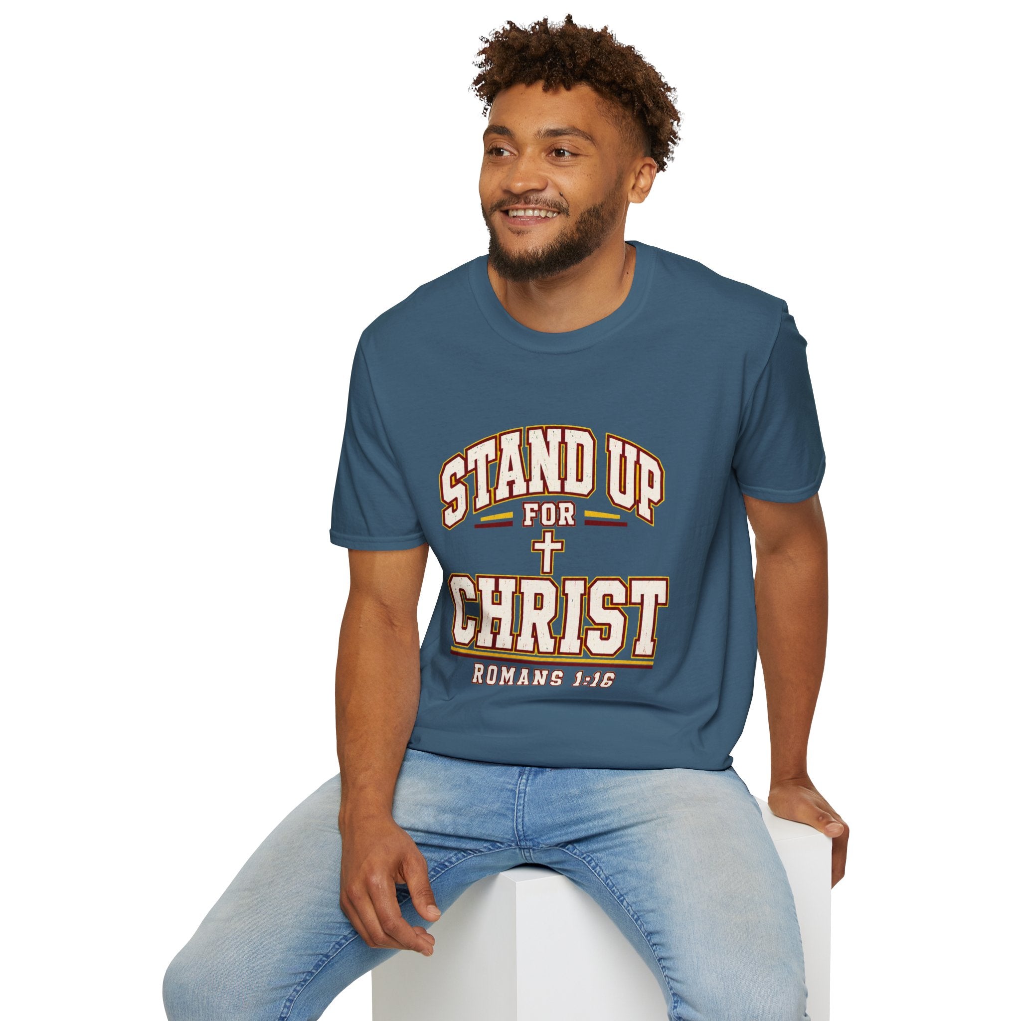 Stand Up for Christ T-Shirt — Romans 1:16 Christian Faith Tee