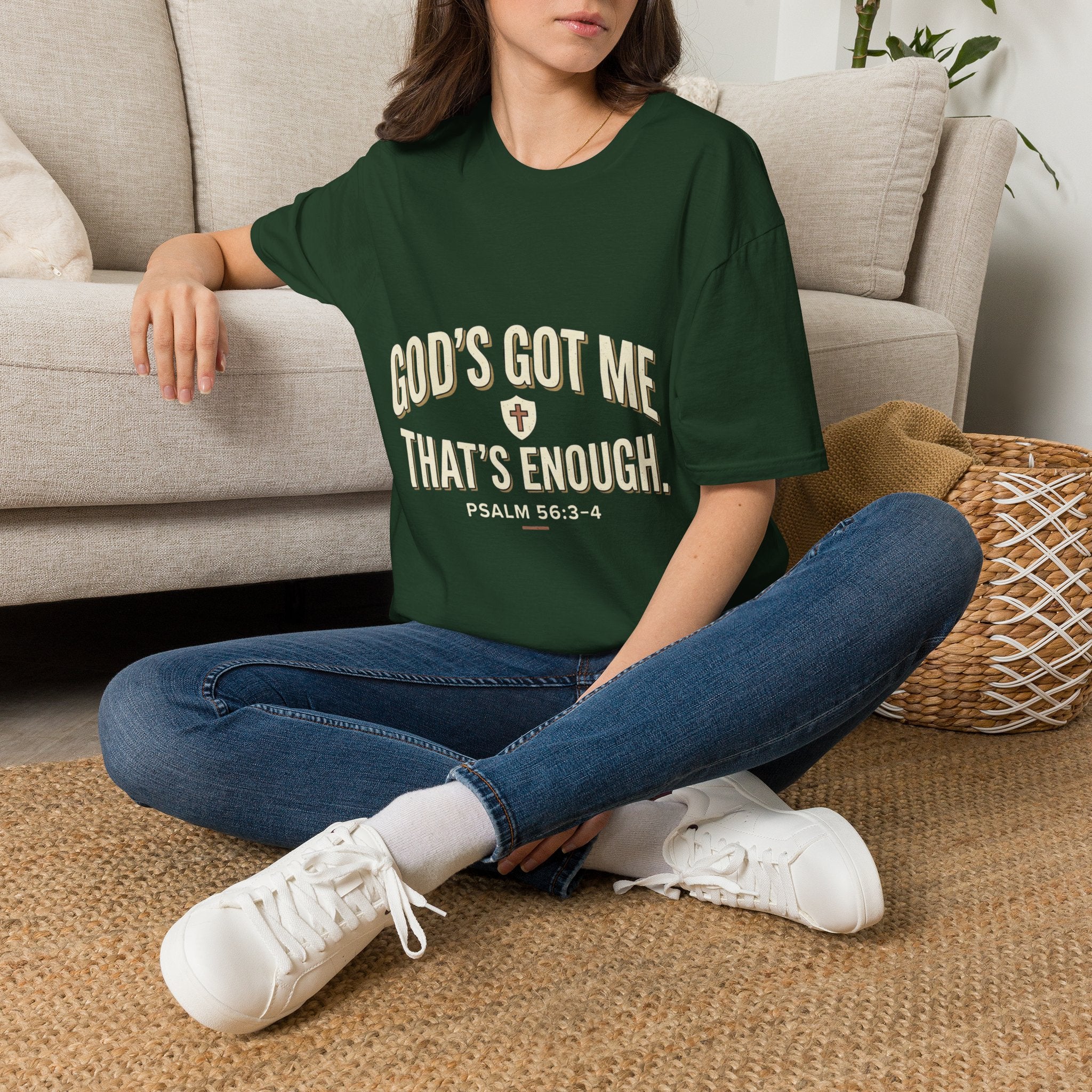 God's Got Me T-Shirt — Inspirational Christian Tee ("God's Got Me, That's Enough")