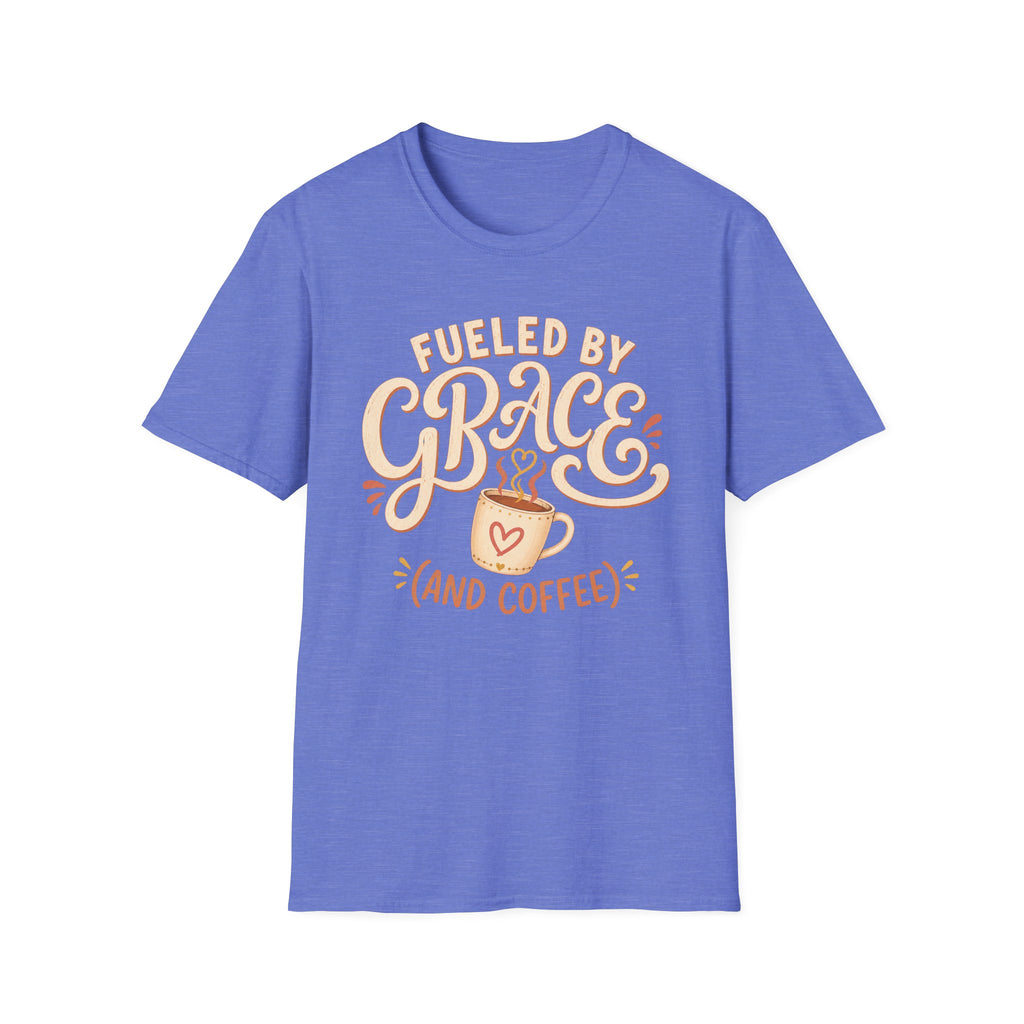 Fueled by Grace and Coffee T-Shirt — Inspirational Christian Coffee Tee