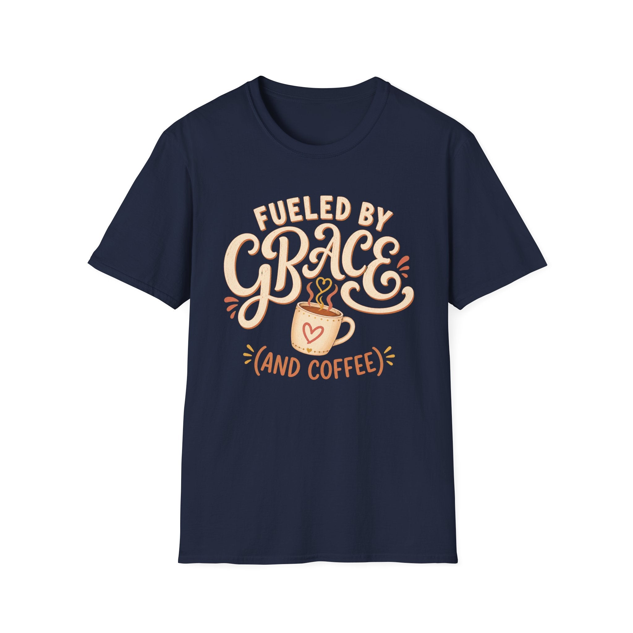 Fueled by Grace and Coffee T-Shirt — Inspirational Christian Coffee Tee