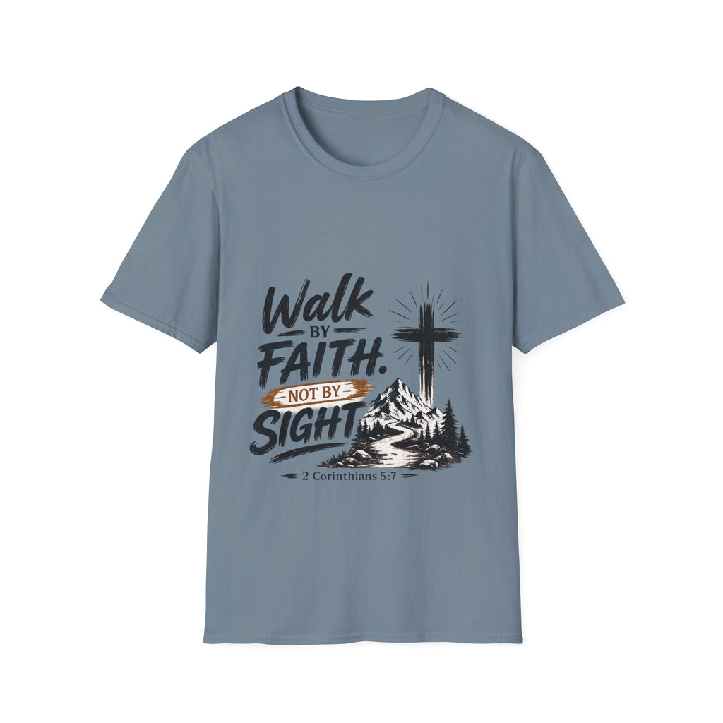 Faith T-Shirt — "Walk by Faith, Not by Sight" Christian Graphic Tee