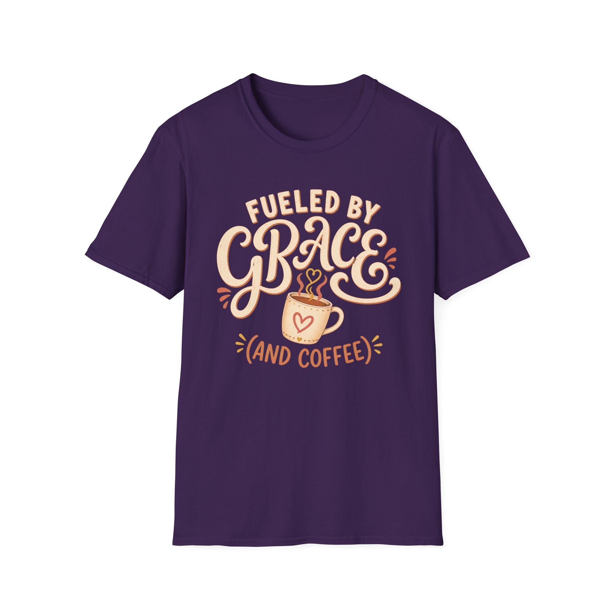 Fueled by Grace and Coffee T-Shirt — Inspirational Christian Coffee Tee