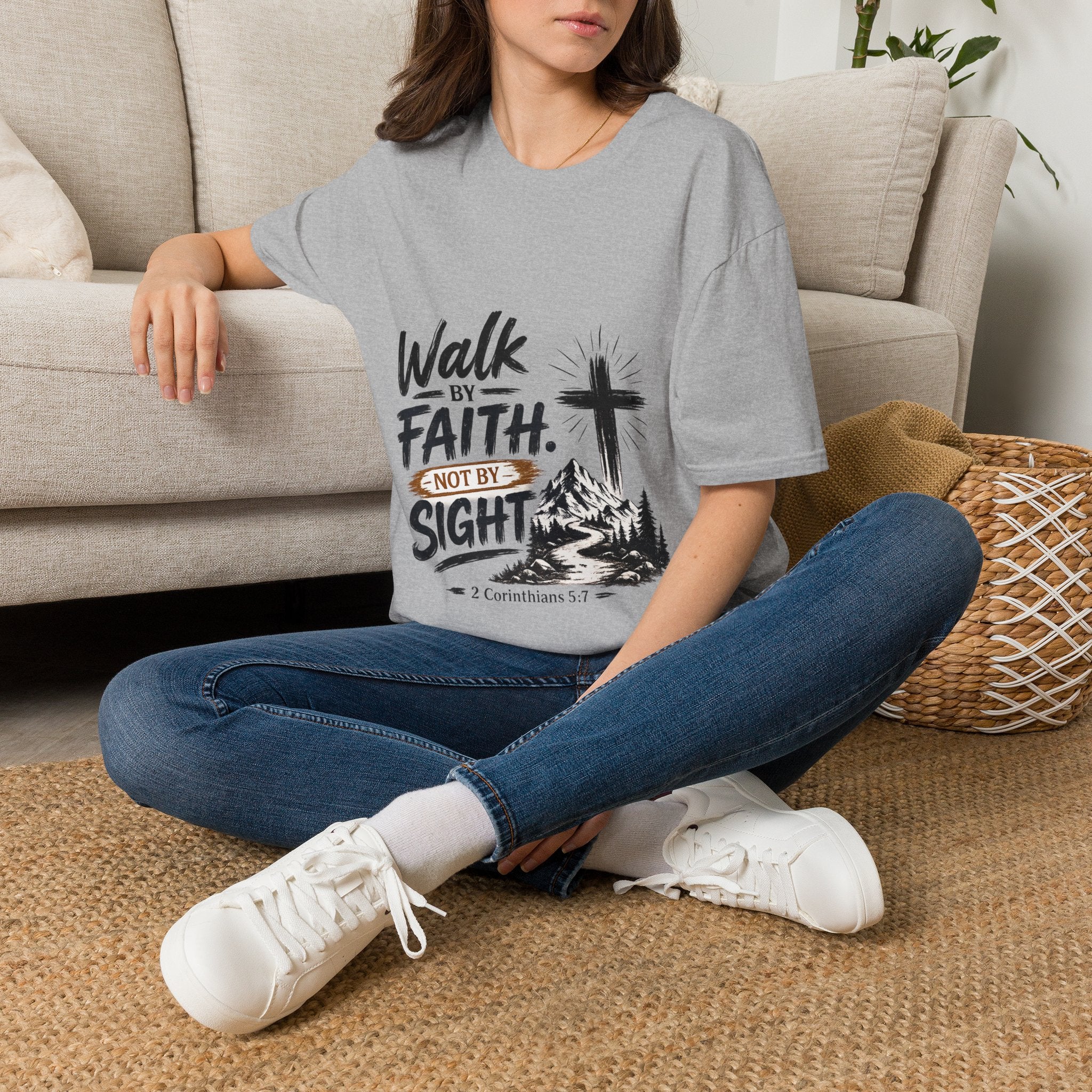 Faith T-Shirt — "Walk by Faith, Not by Sight" Christian Graphic Tee