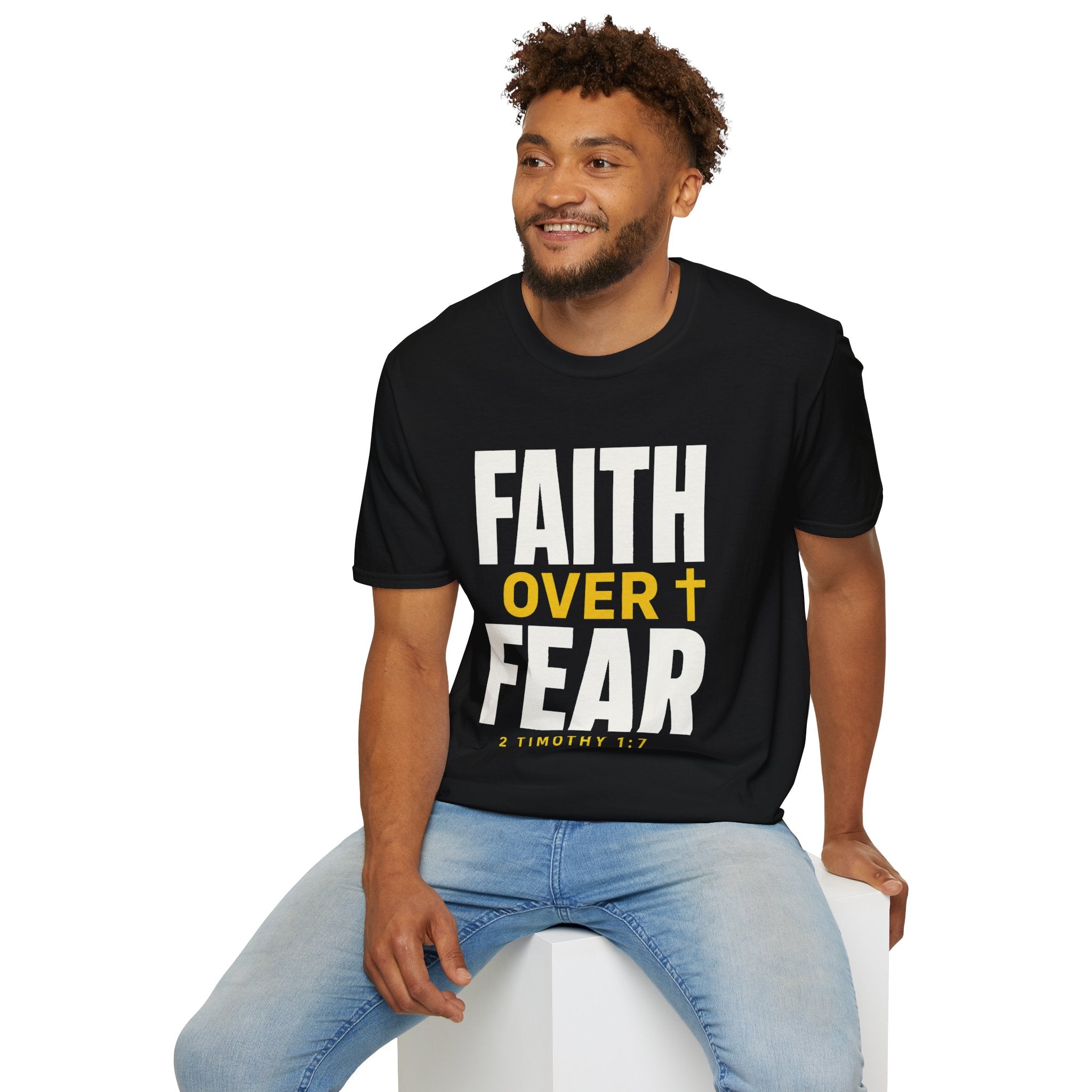 Faith Over Fear T-Shirt — Christian Inspirational Tee (2 Timothy 1:7)