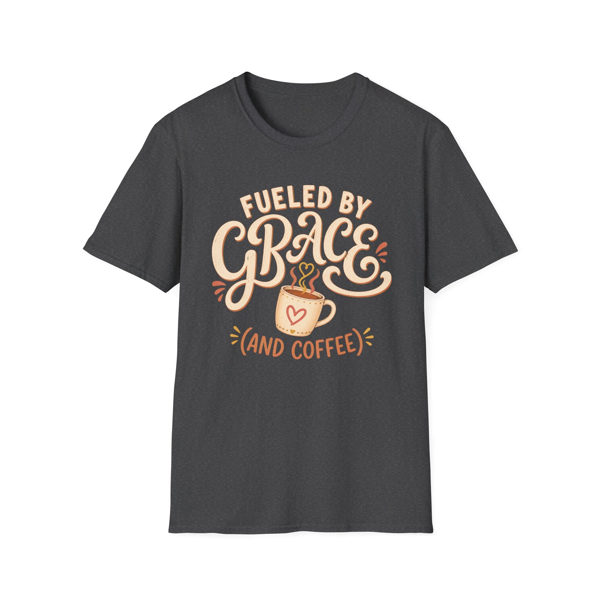 Fueled by Grace and Coffee T-Shirt — Inspirational Christian Coffee Tee