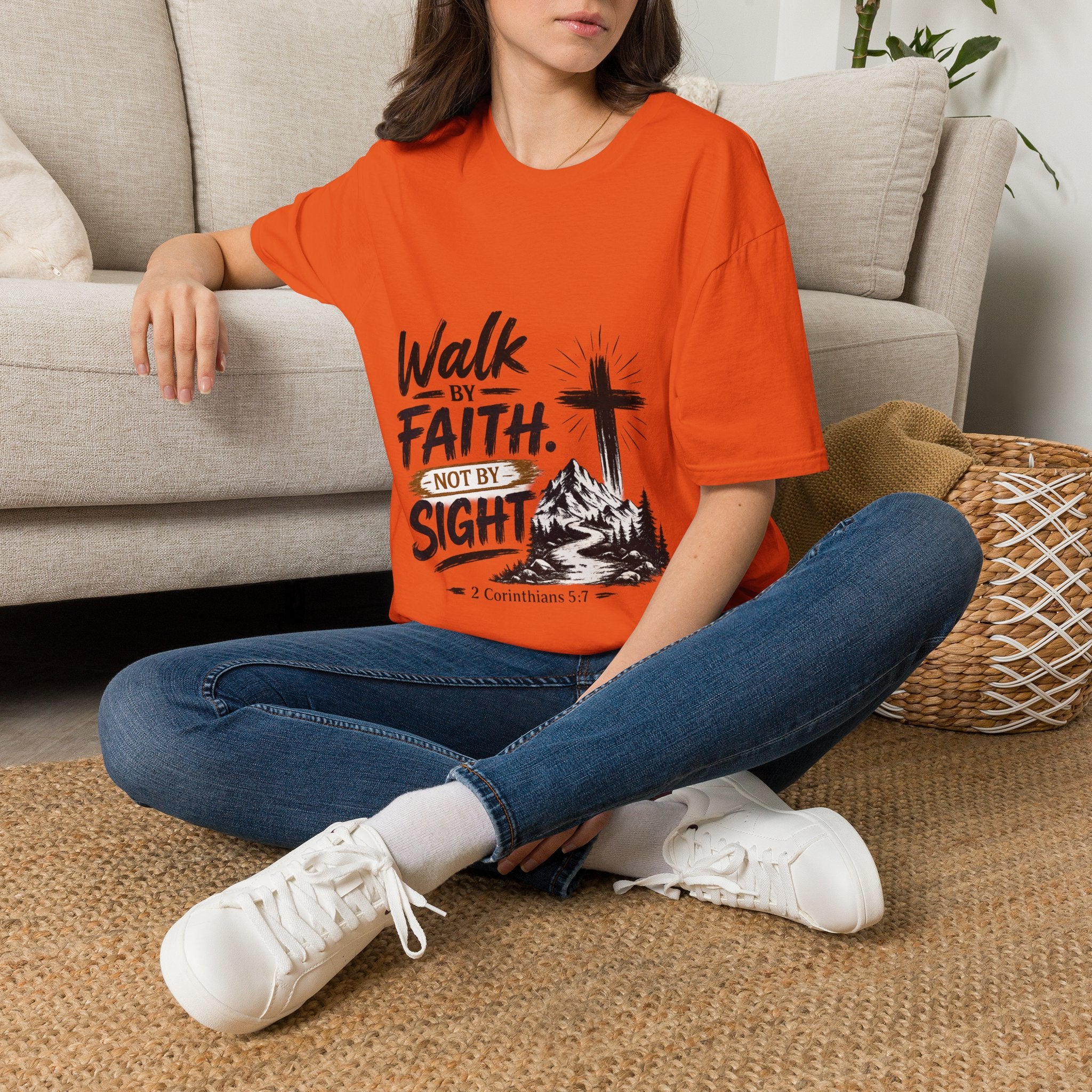 Faith T-Shirt — "Walk by Faith, Not by Sight" Christian Graphic Tee