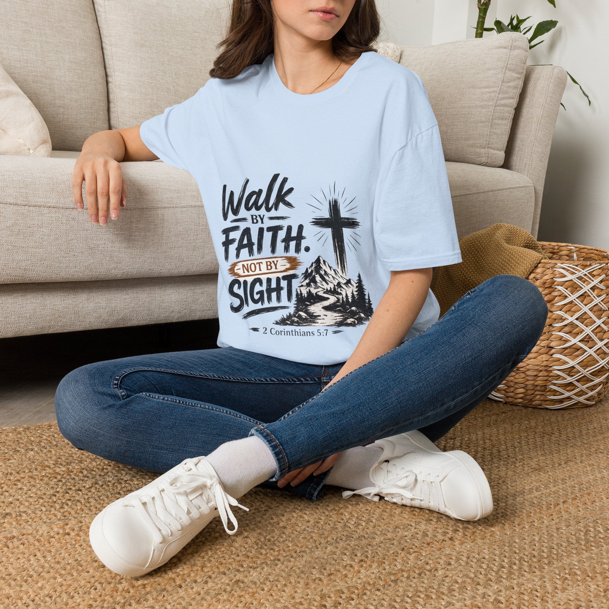 Faith T-Shirt — "Walk by Faith, Not by Sight" Christian Graphic Tee