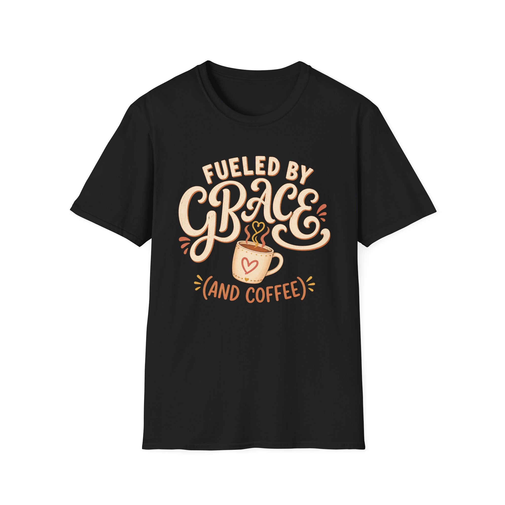 Fueled by Grace and Coffee T-Shirt — Inspirational Christian Coffee Tee