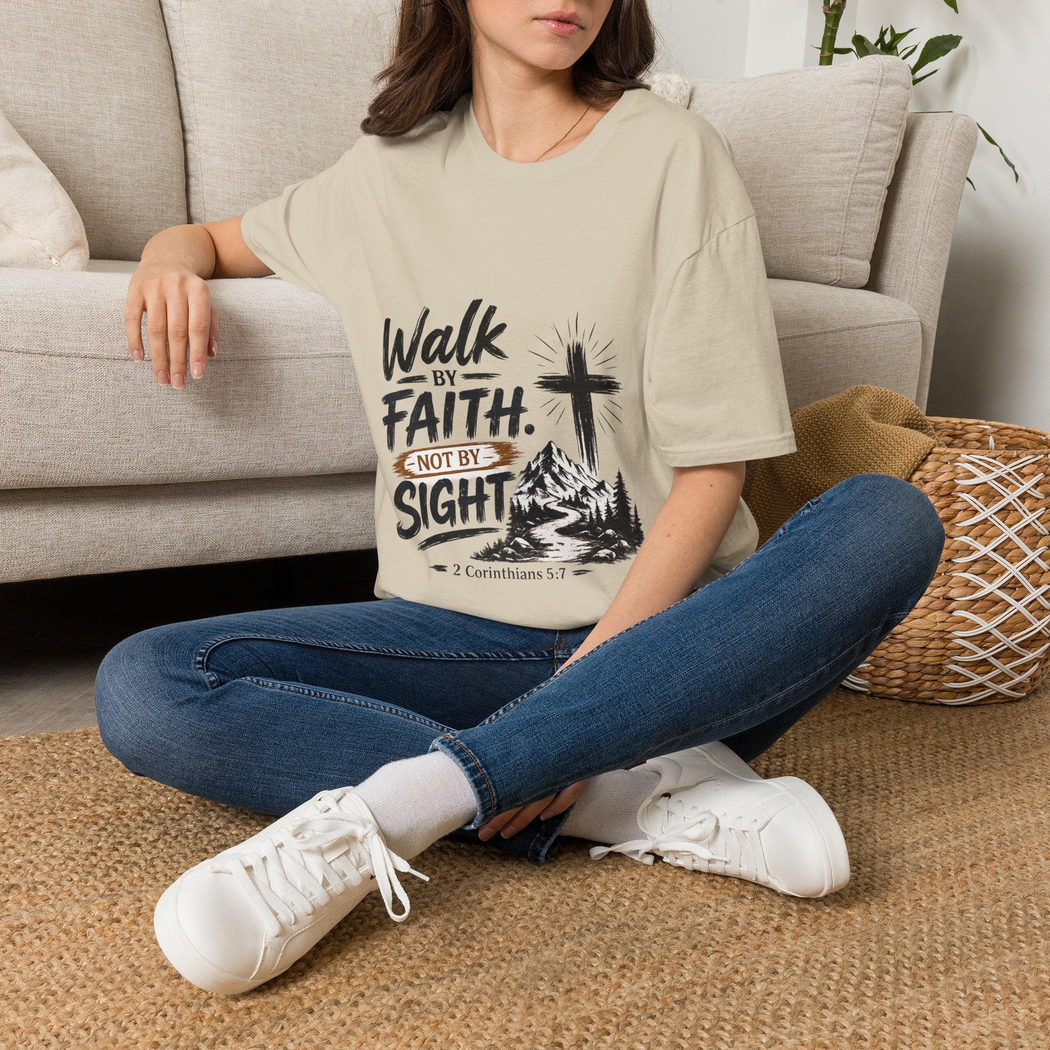 Faith T-Shirt — "Walk by Faith, Not by Sight" Christian Graphic Tee