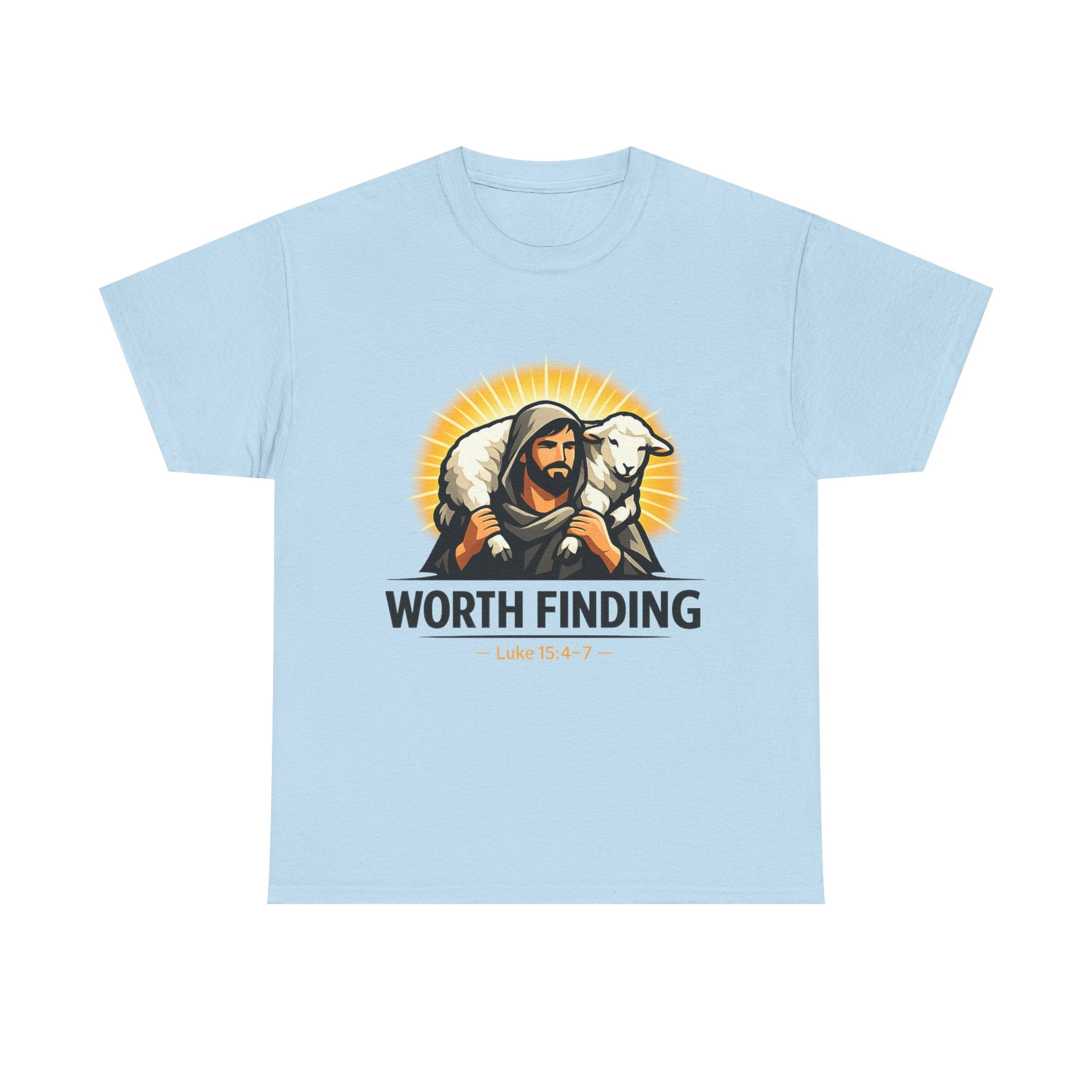 Christian 'Worth Finding' Tee – Good Shepherd Lamb Design (Luke 19:10)