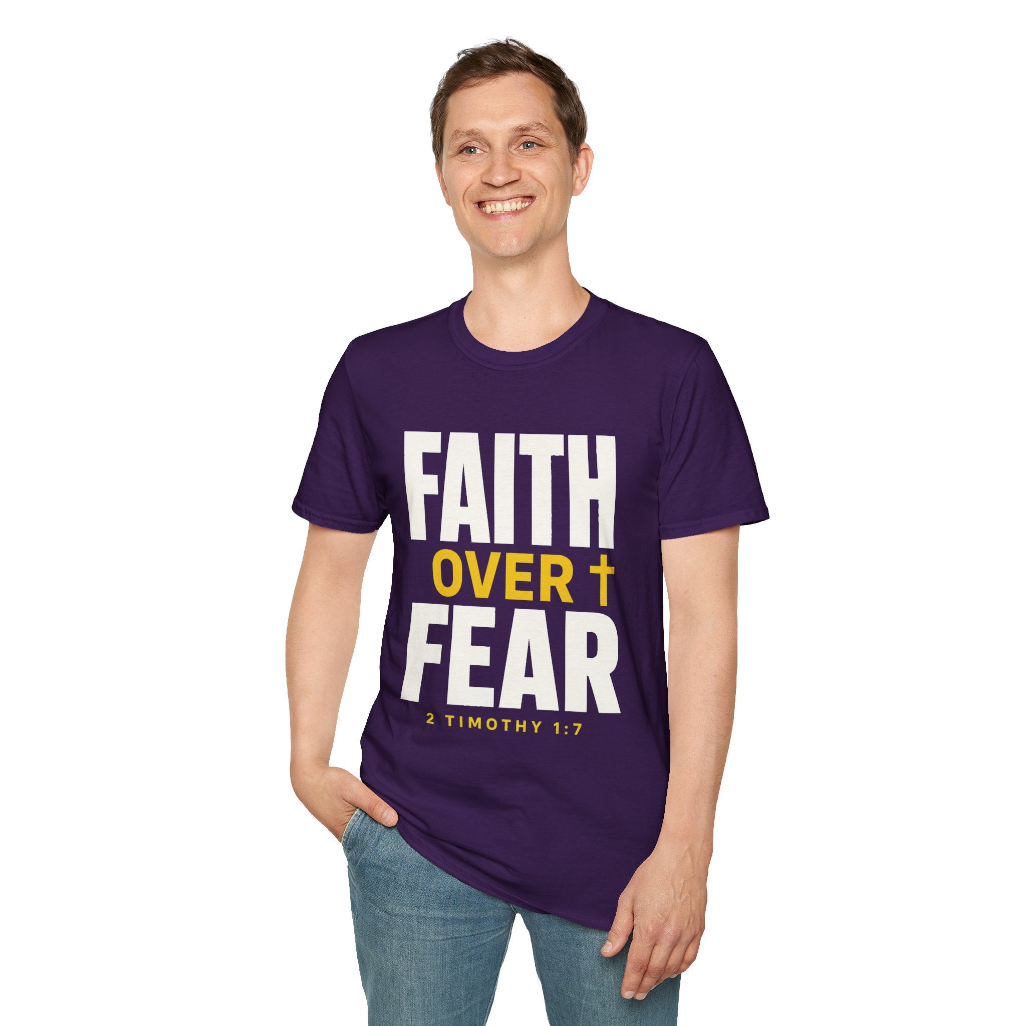 Faith Over Fear T-Shirt — Christian Inspirational Tee (2 Timothy 1:7)