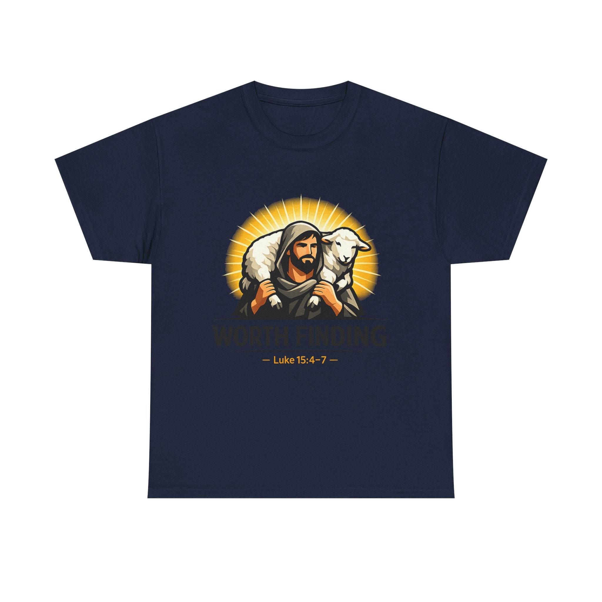 Christian 'Worth Finding' Tee – Good Shepherd Lamb Design (Luke 19:10)