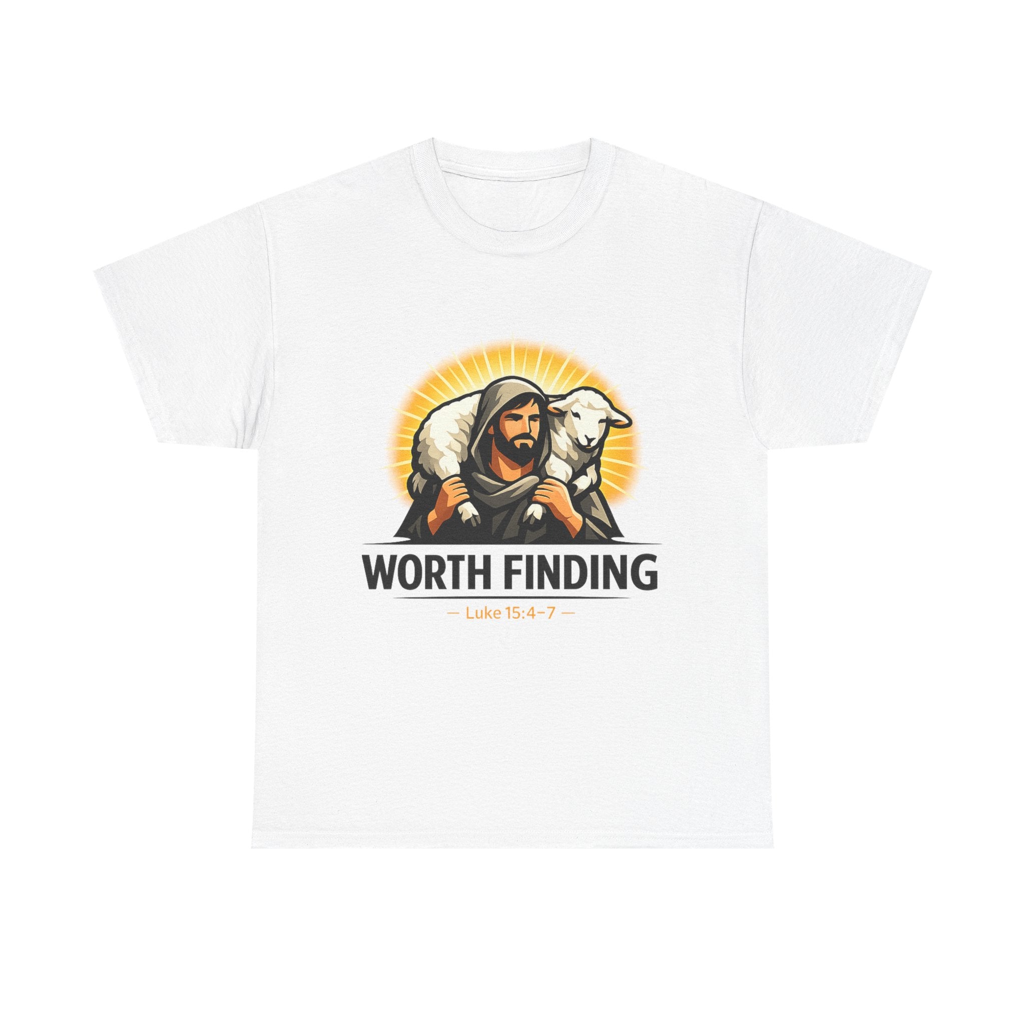 Christian 'Worth Finding' Tee – Good Shepherd Lamb Design (Luke 19:10)