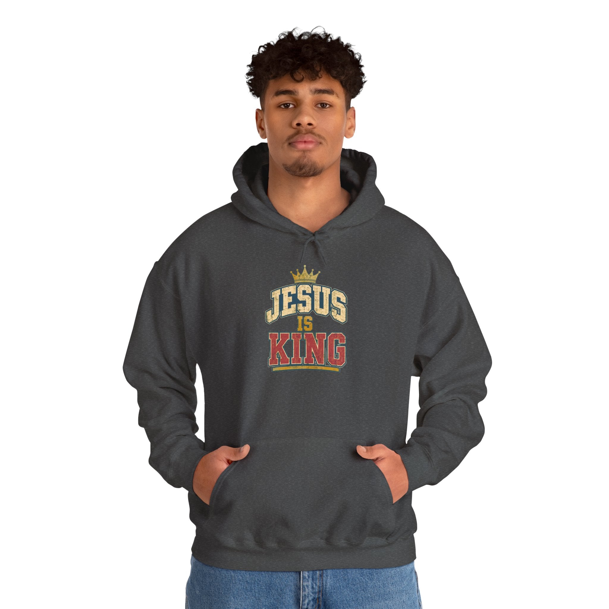 Jesus Is King Hoodie - Christian Faith Crown Sweatshirt