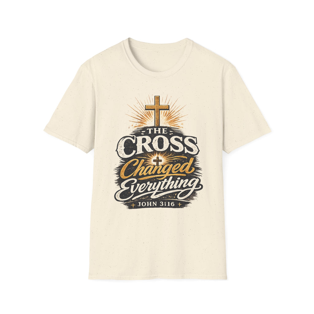 The Cross Changed Everything T‑Shirt — Christian Faith Graphic Tee (John 3:16)