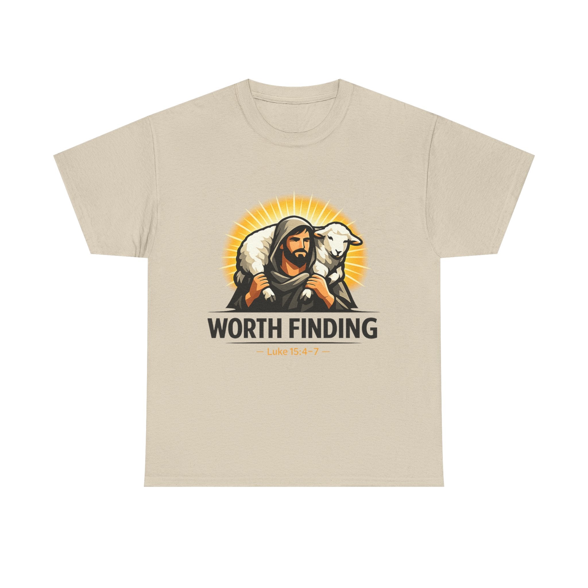 Christian 'Worth Finding' Tee – Good Shepherd Lamb Design (Luke 19:10)
