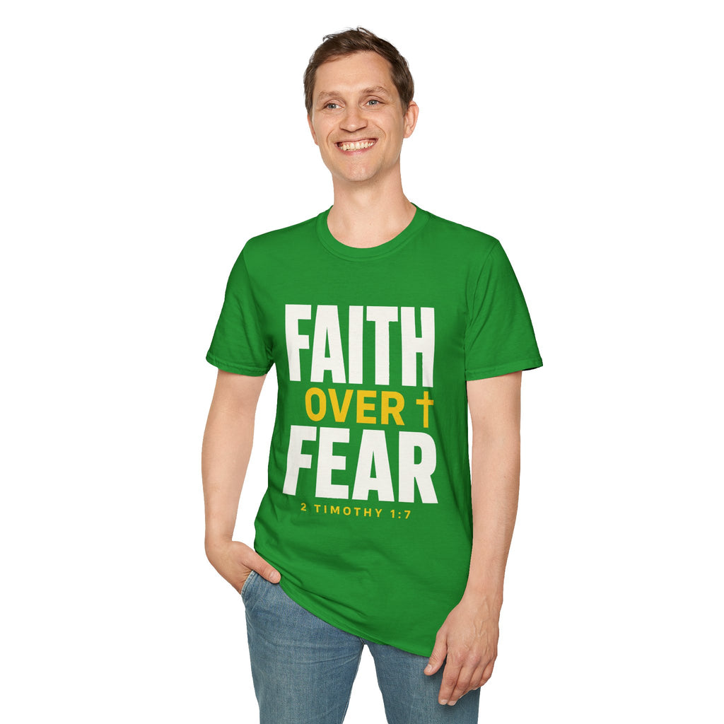 Faith Over Fear T-Shirt — Christian Inspirational Tee (2 Timothy 1:7)