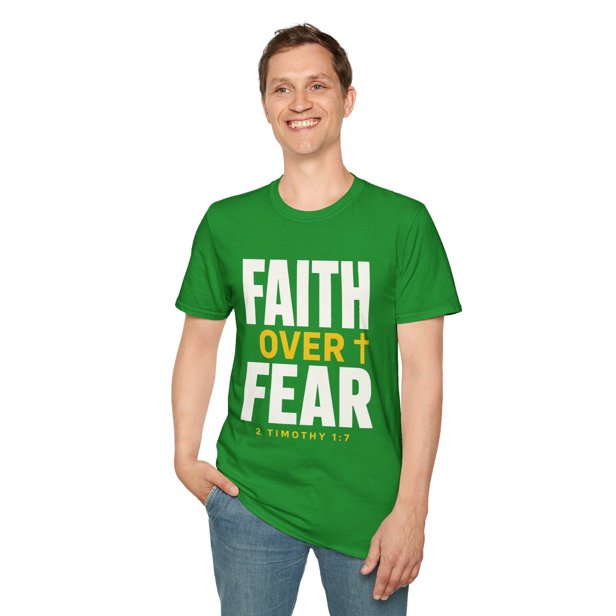 Faith Over Fear T-Shirt — Christian Inspirational Tee (2 Timothy 1:7)