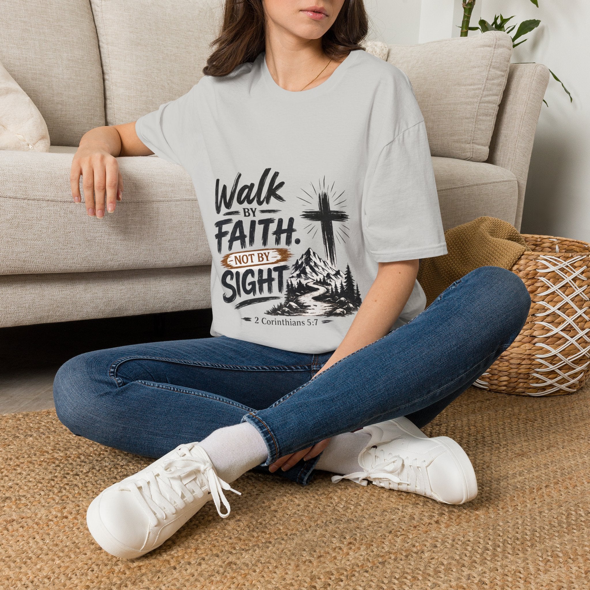 Faith T-Shirt — "Walk by Faith, Not by Sight" Christian Graphic Tee