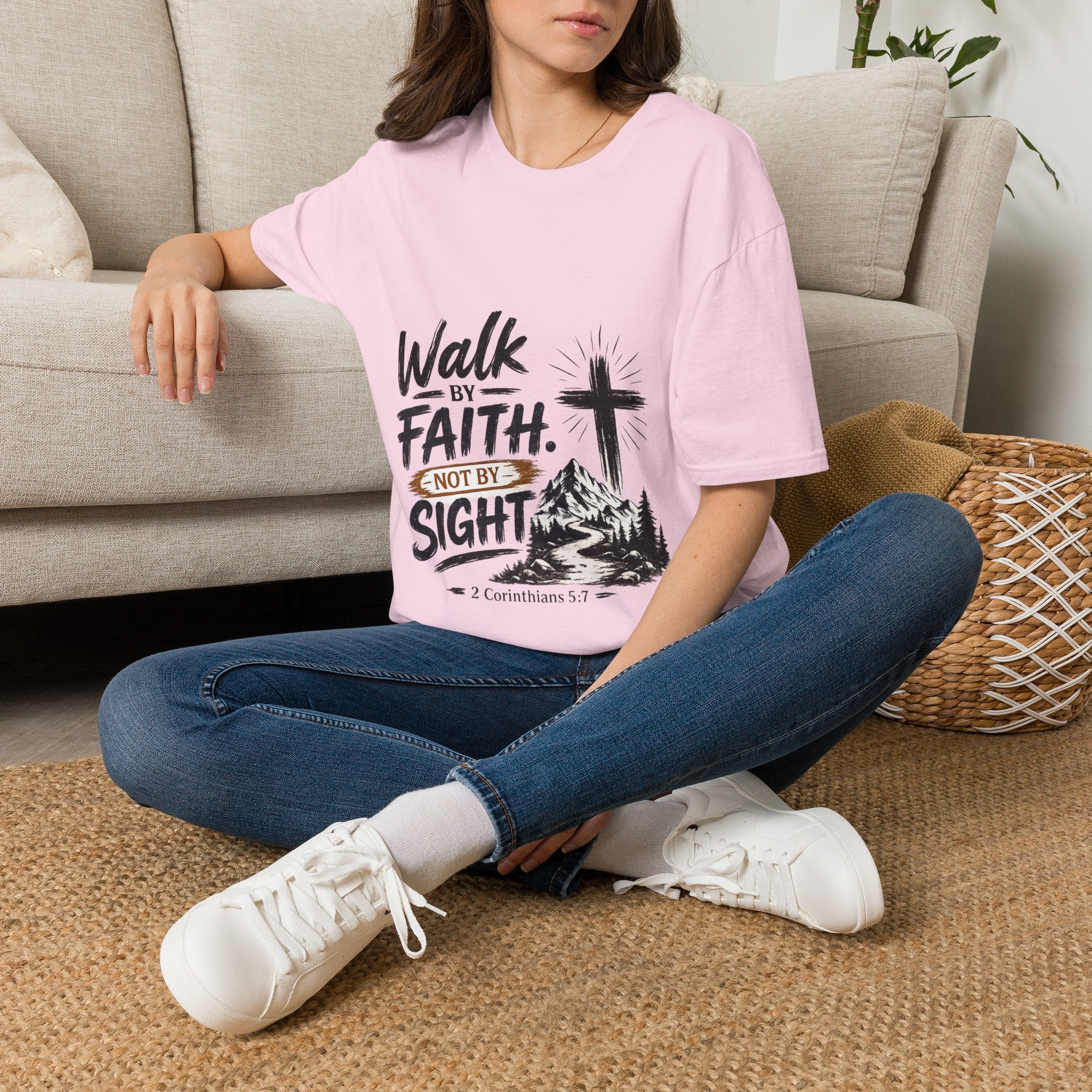 Faith T-Shirt — "Walk by Faith, Not by Sight" Christian Graphic Tee
