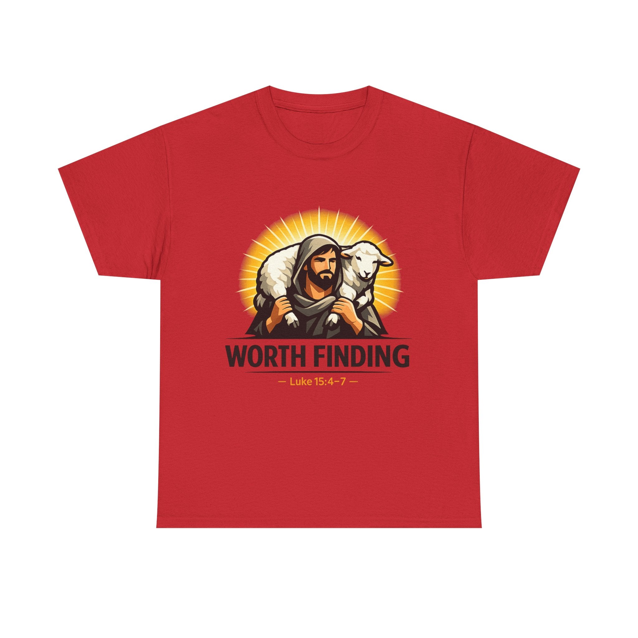Christian 'Worth Finding' Tee – Good Shepherd Lamb Design (Luke 19:10)