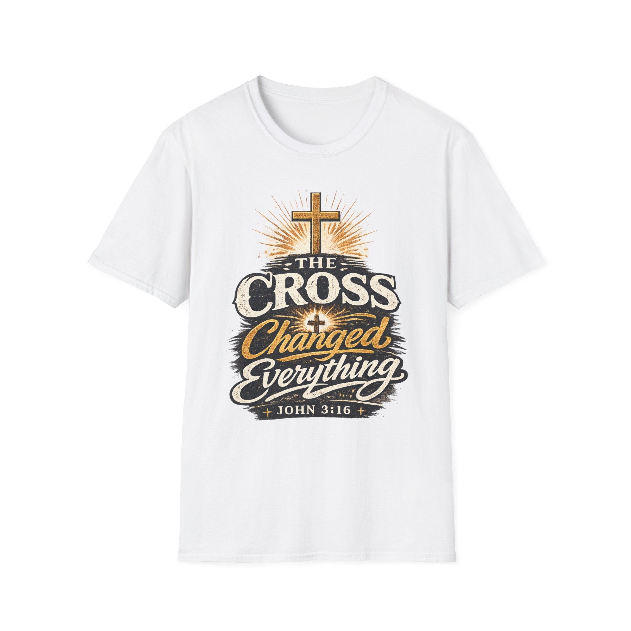 The Cross Changed Everything T‑Shirt — Christian Faith Graphic Tee (John 3:16)