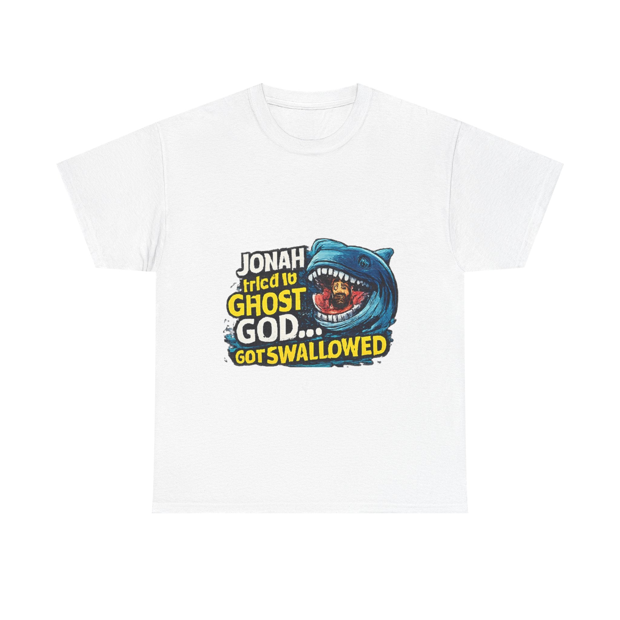 Jonah and the Whale Graphic Tee — "Jonah Tried to Ghost God... Got Swallowed"