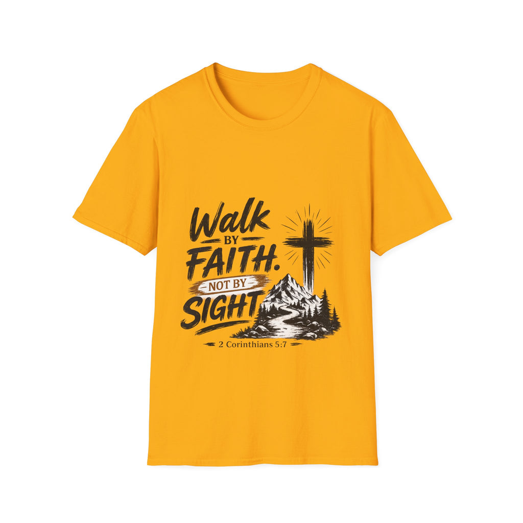 Faith T-Shirt — "Walk by Faith, Not by Sight" Christian Graphic Tee