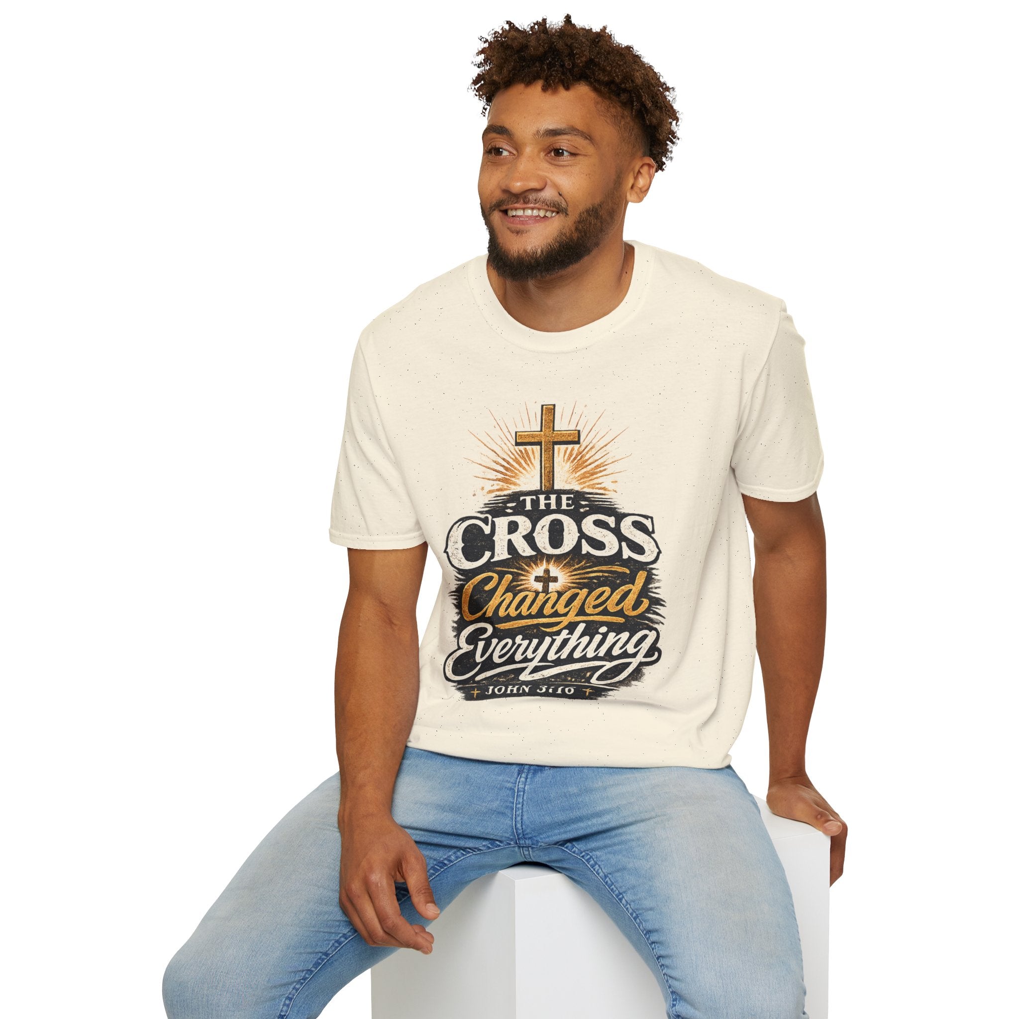 The Cross Changed Everything T‑Shirt — Christian Faith Graphic Tee (John 3:16)