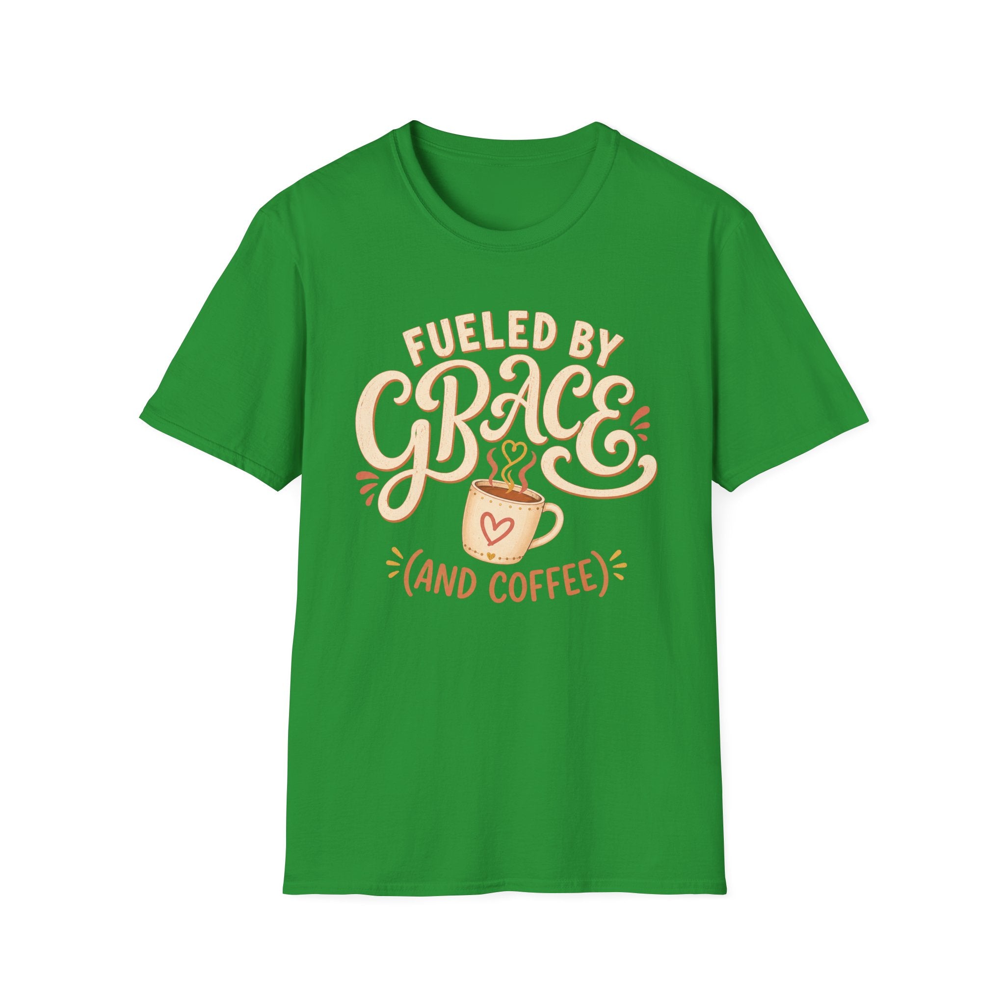 Fueled by Grace and Coffee T-Shirt — Inspirational Christian Coffee Tee