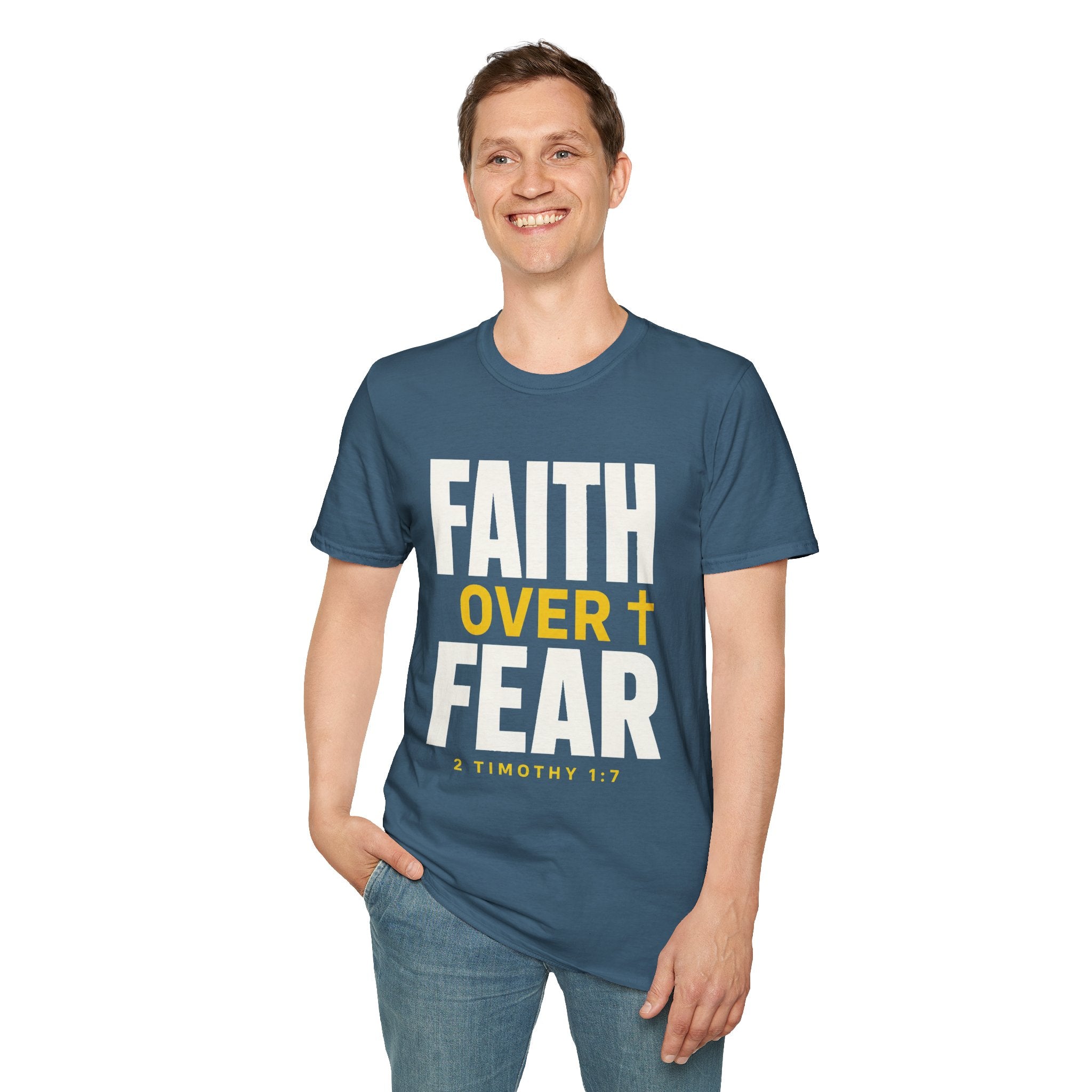 Faith Over Fear T-Shirt — Christian Inspirational Tee (2 Timothy 1:7)