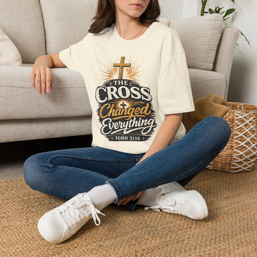 The Cross Changed Everything T‑Shirt — Christian Faith Graphic Tee (John 3:16)