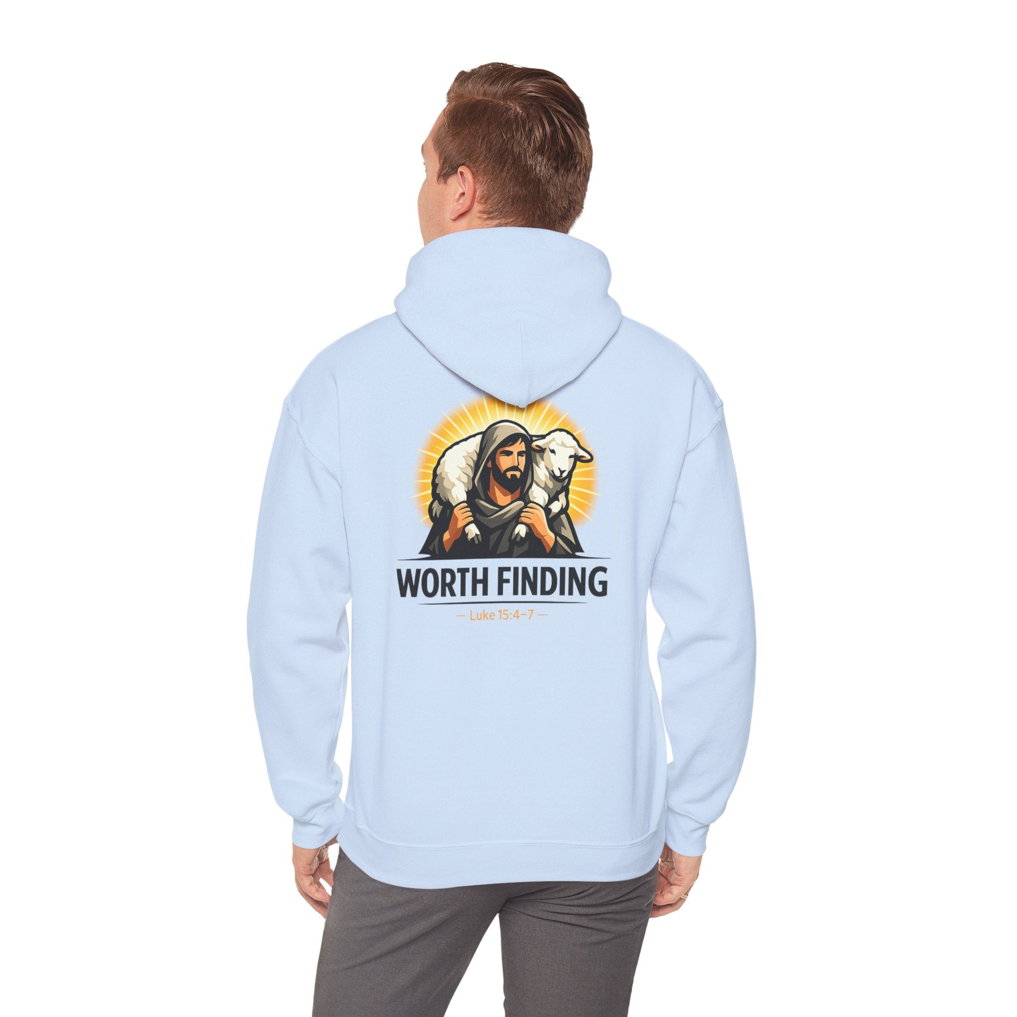 Worth Finding Hoodie — Christian Shepherd & Lamb Graphic Pullover