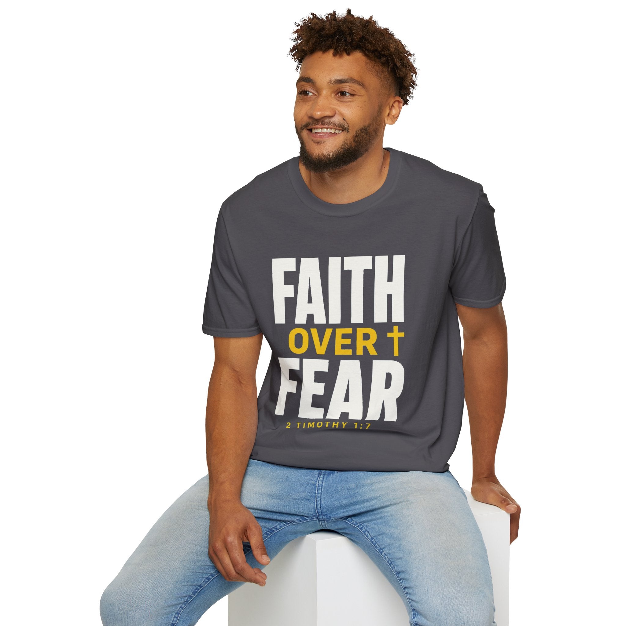 Faith Over Fear T-Shirt — Christian Inspirational Tee (2 Timothy 1:7)