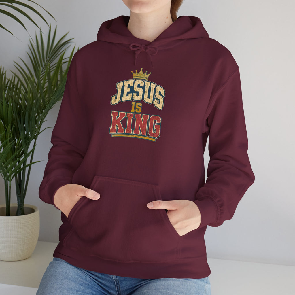 Jesus Is King Hoodie - Christian Faith Crown Sweatshirt