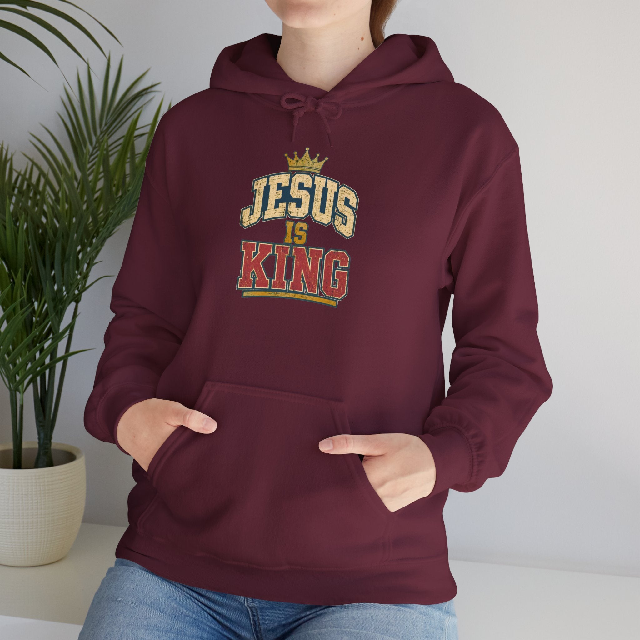 Jesus Is King Hoodie - Christian Faith Crown Sweatshirt