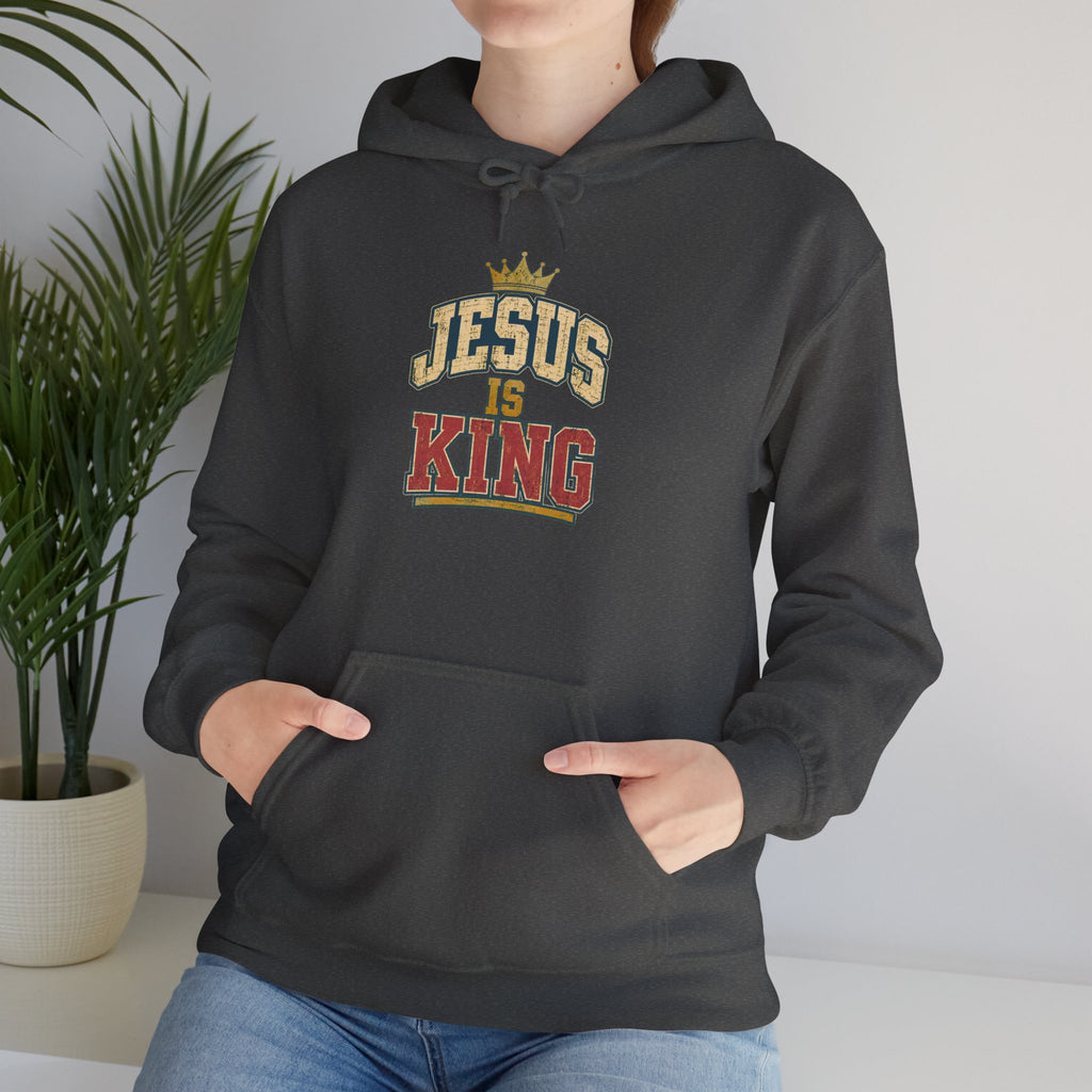 Jesus Is King Hoodie - Christian Faith Crown Sweatshirt